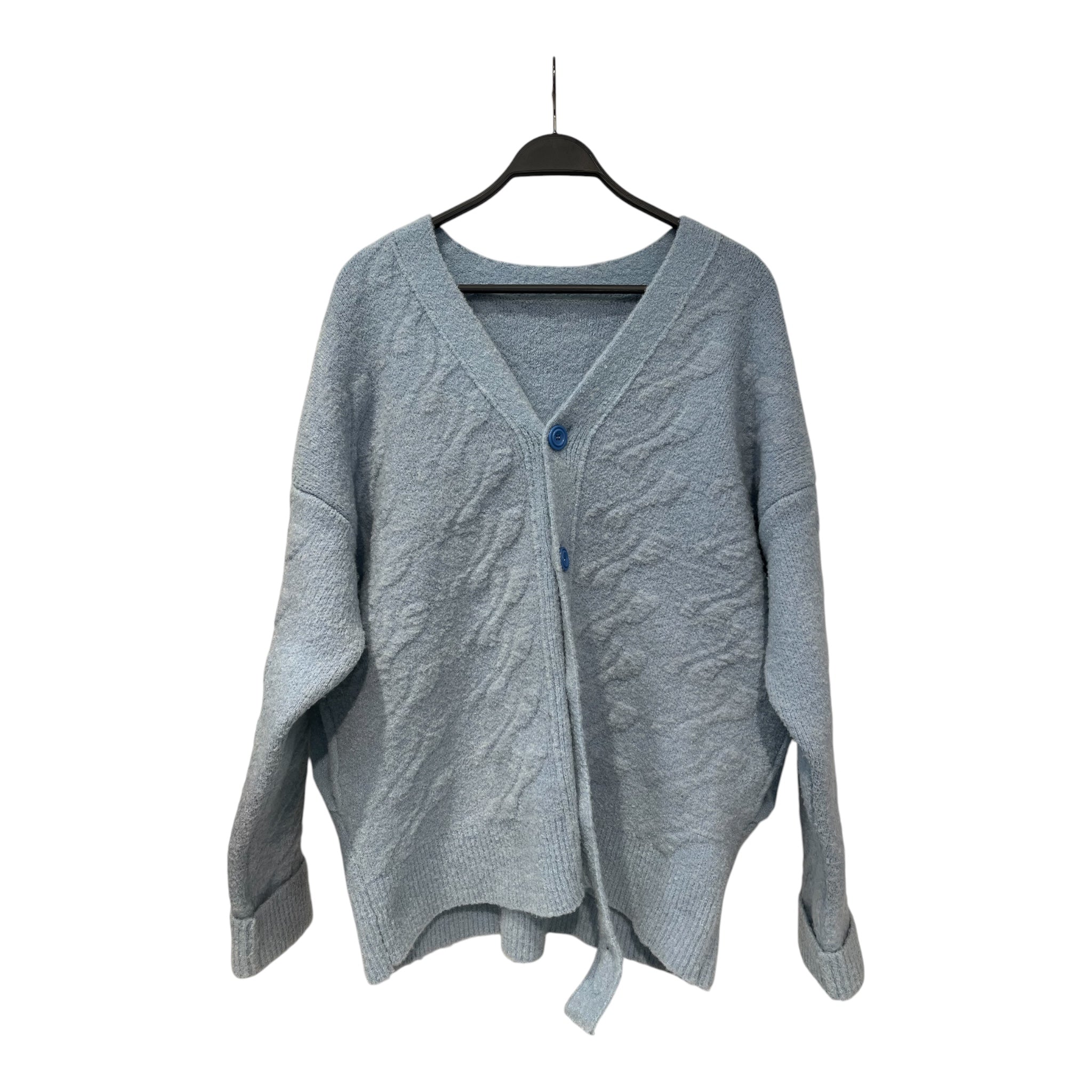 WE11DONE/Heavy Cardigan/L/Wool/BLU/ view 1