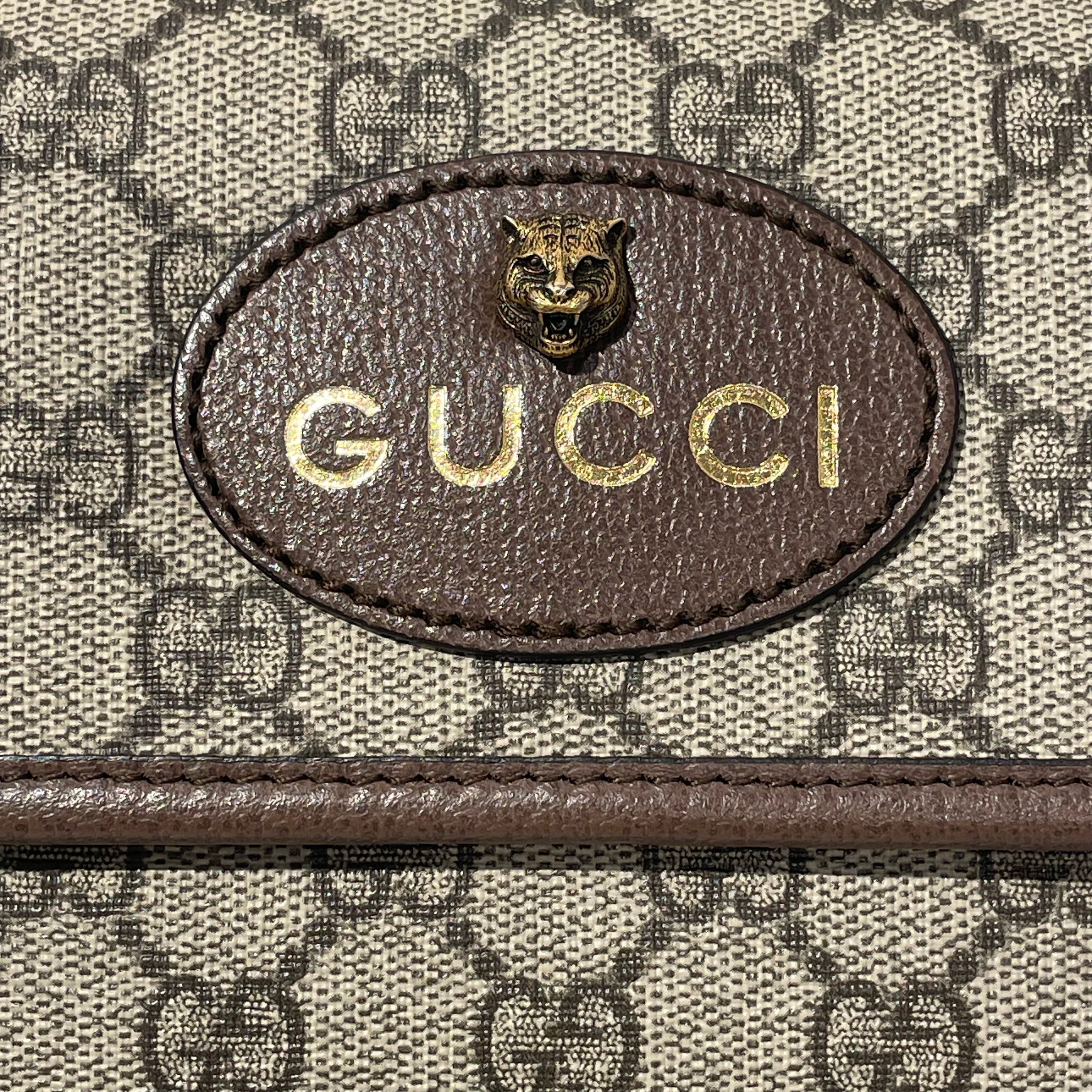 GUCCI/Fanny Pack/Monogram/Cotton/BEG/Tiger GG Supreme view 3