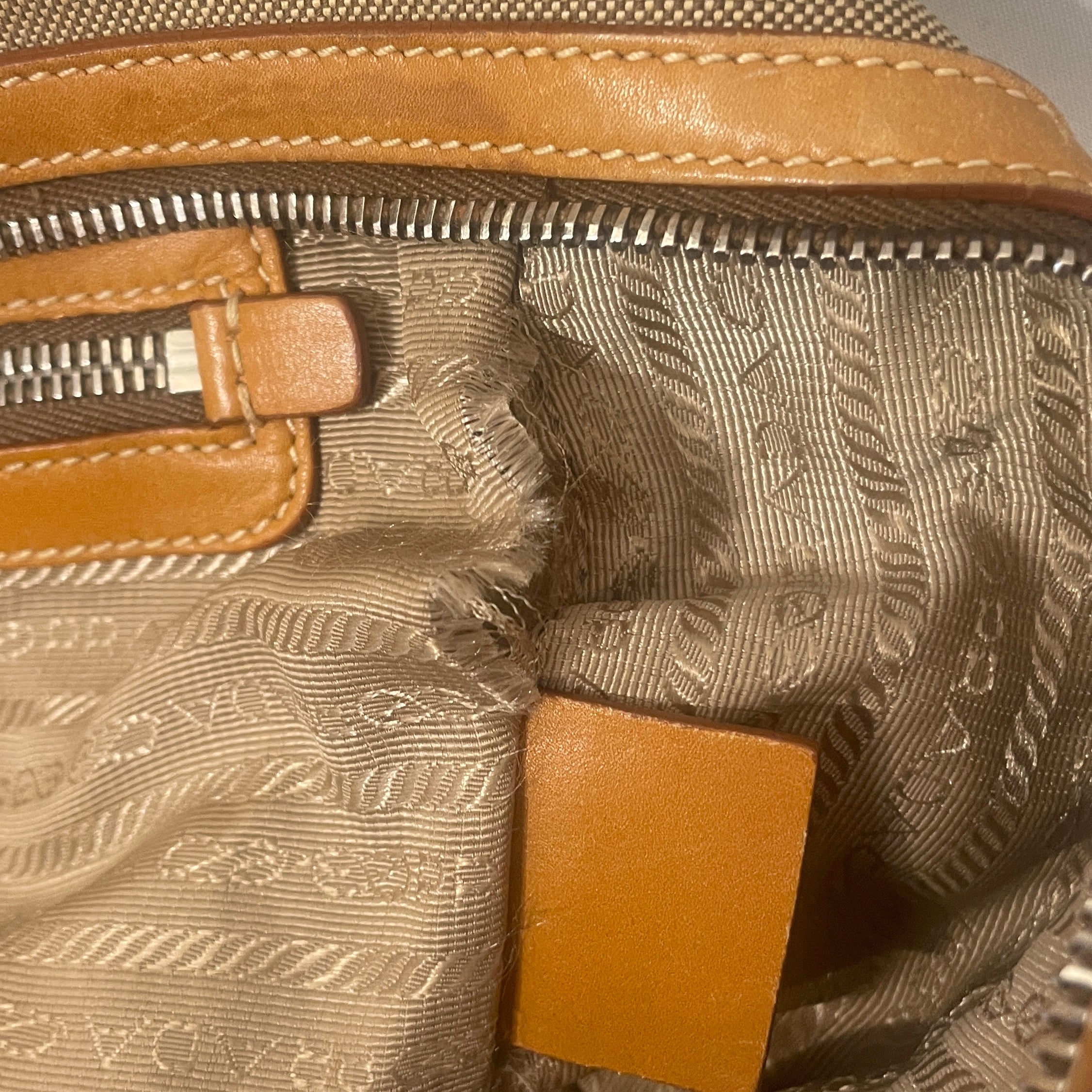 PRADA/Bag/Cotton/BEG/JACQUARD CANVAS BAG view 4