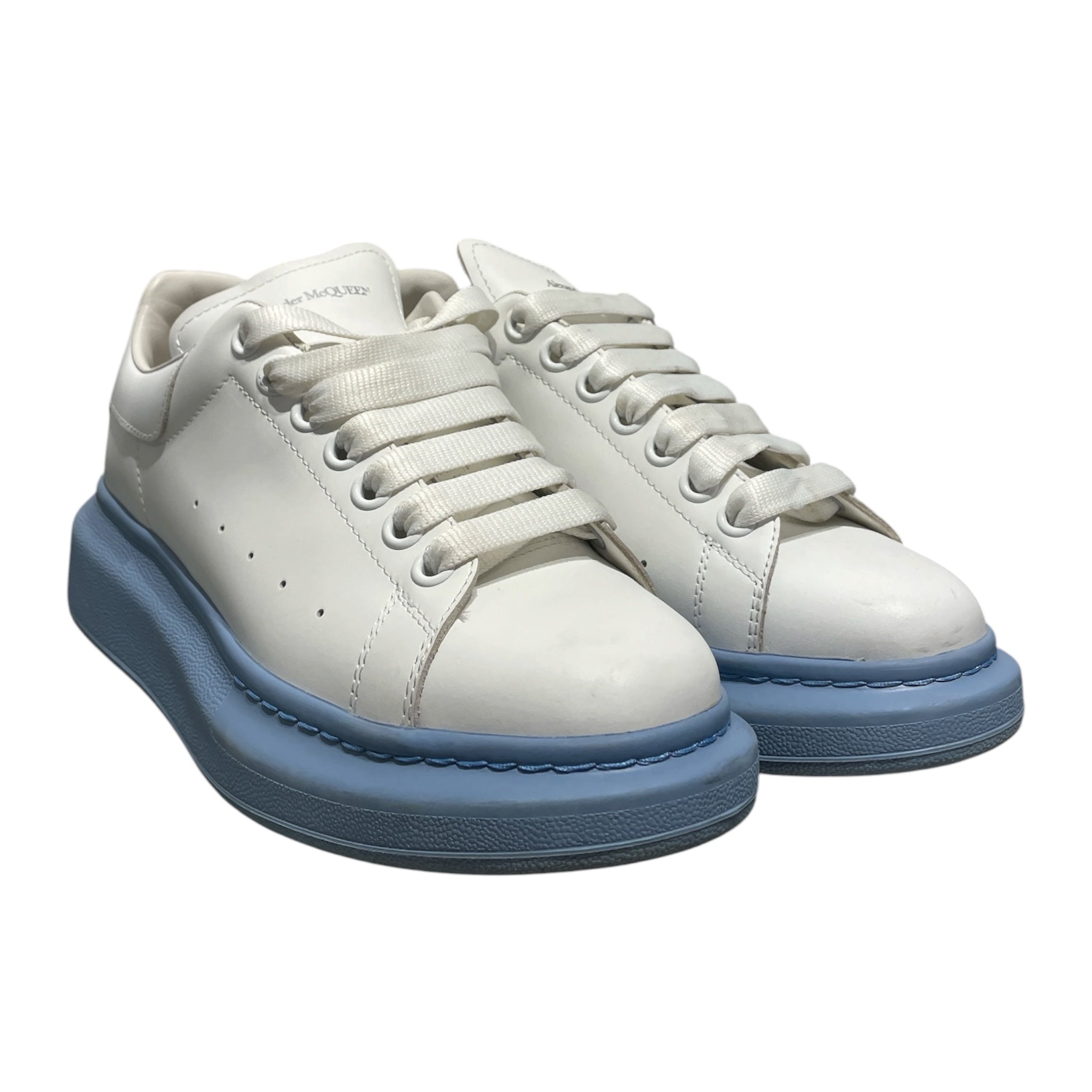 Alexander McQueen/Low-Sneakers/EU 39/Leather/WHT/Blue Sole view 1