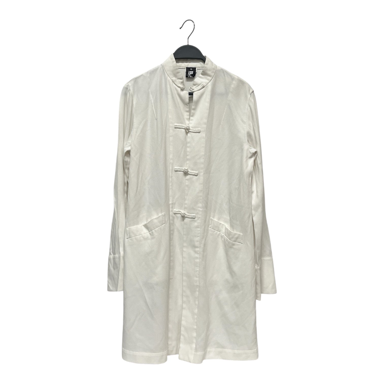 BLACK COMME des GARCONS/Coat/S/Polyester/WHT/MANDARIN JACKET view 1