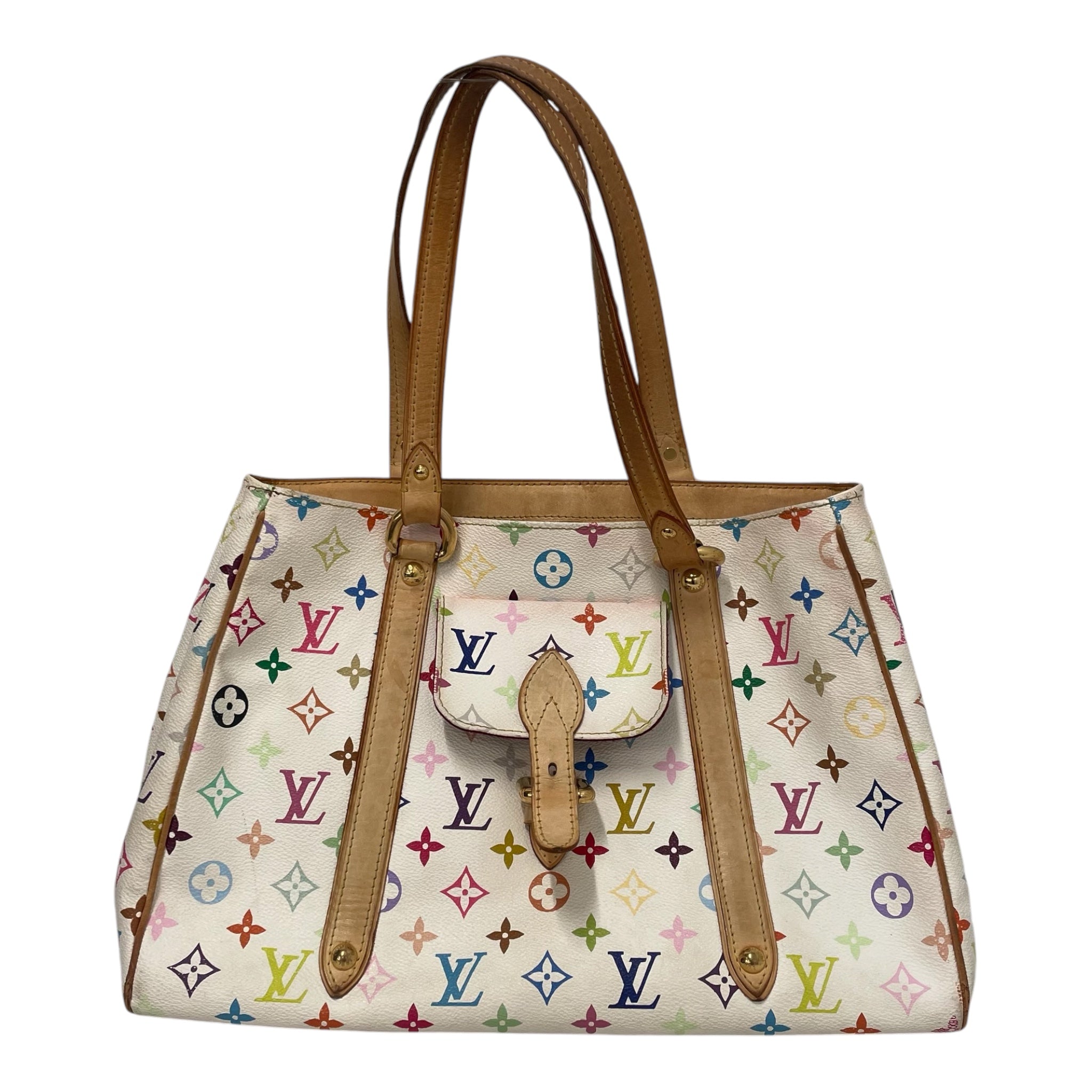 LOUIS VUITTON/Tote Bag/Monogram/Leather/WHT/AURELIA MULTICOLOR view 1