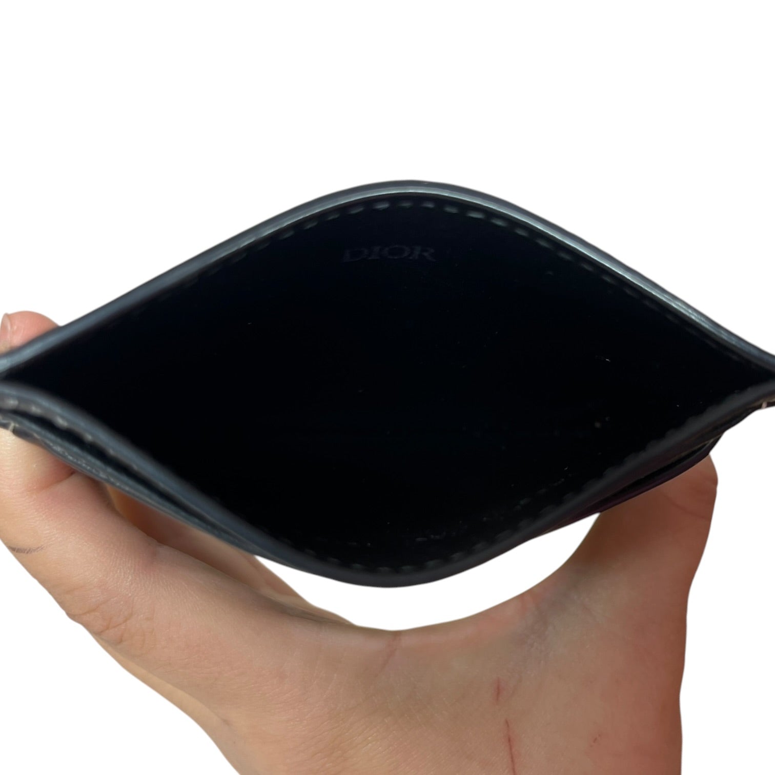 Christian Dior/Wallet/Leather/BLK/M's/Pebble Leather Saddle CardHold view 7