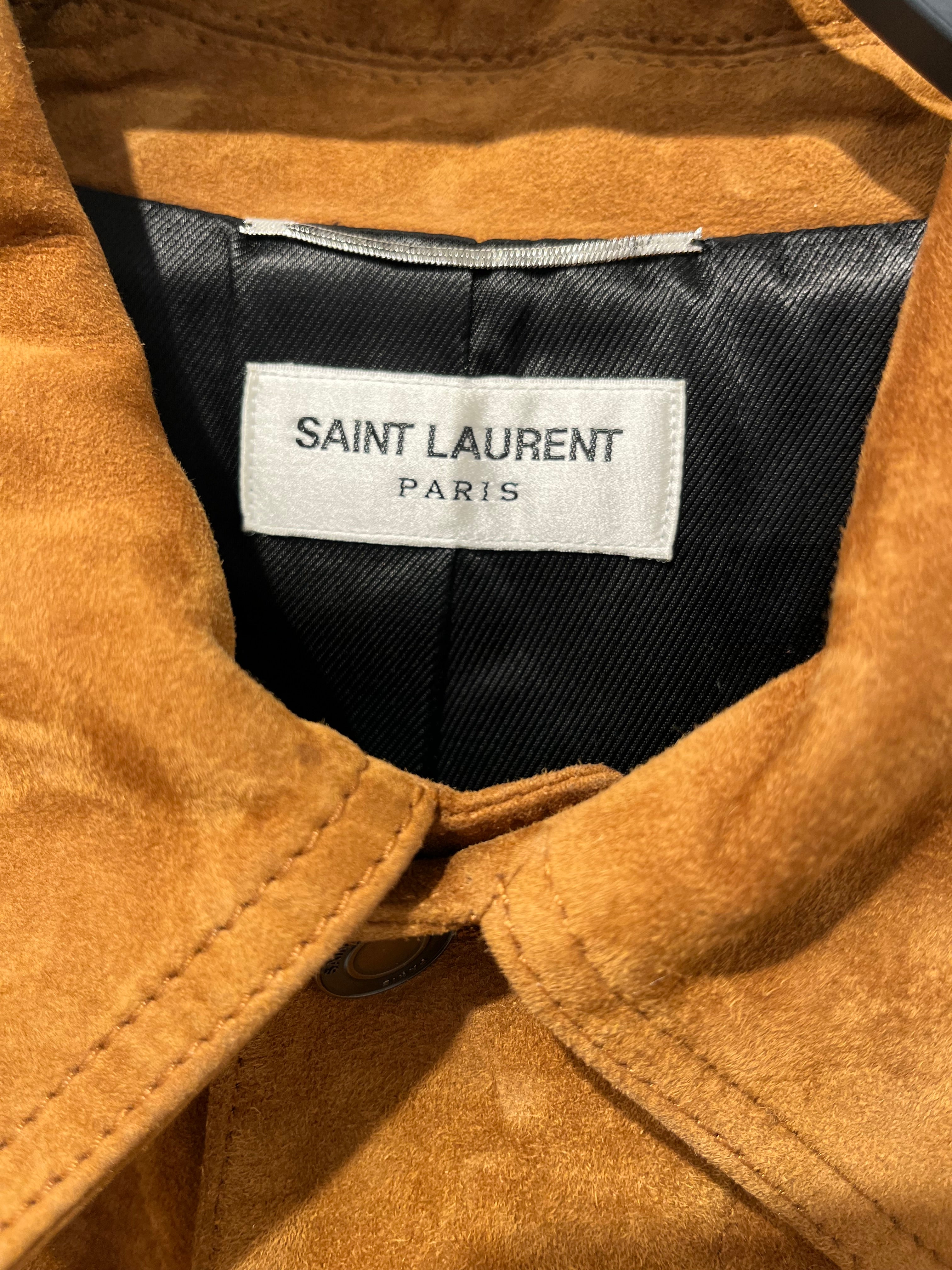 SAINT LAURENT/Jacket/48/Suede/CML/2018 SUEDE LAMB TRUCKER view 3