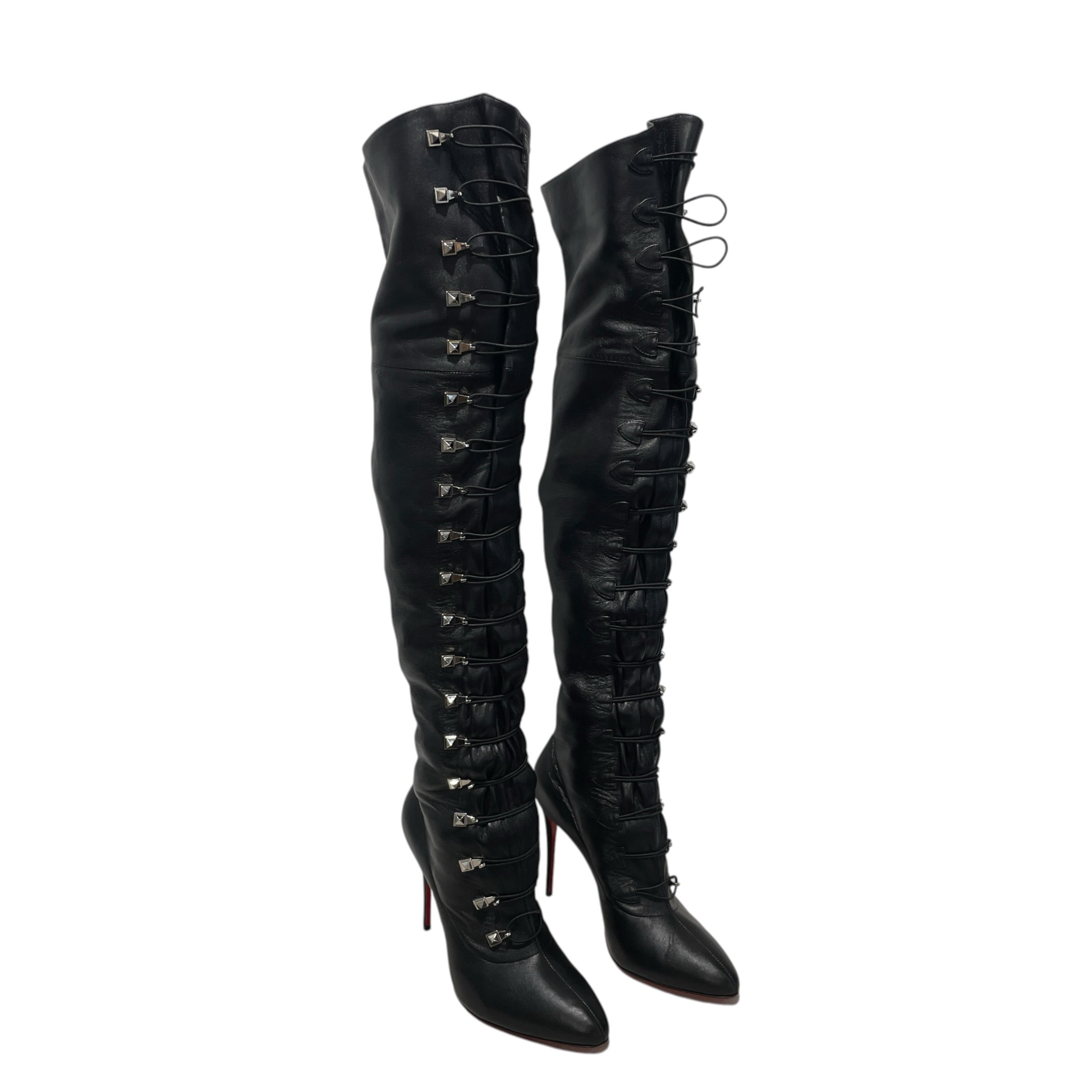 Christian Louboutin/Long Boots/EU 40.5/Leather/FRENCHISSIMA LEATHER BOOTS view 1