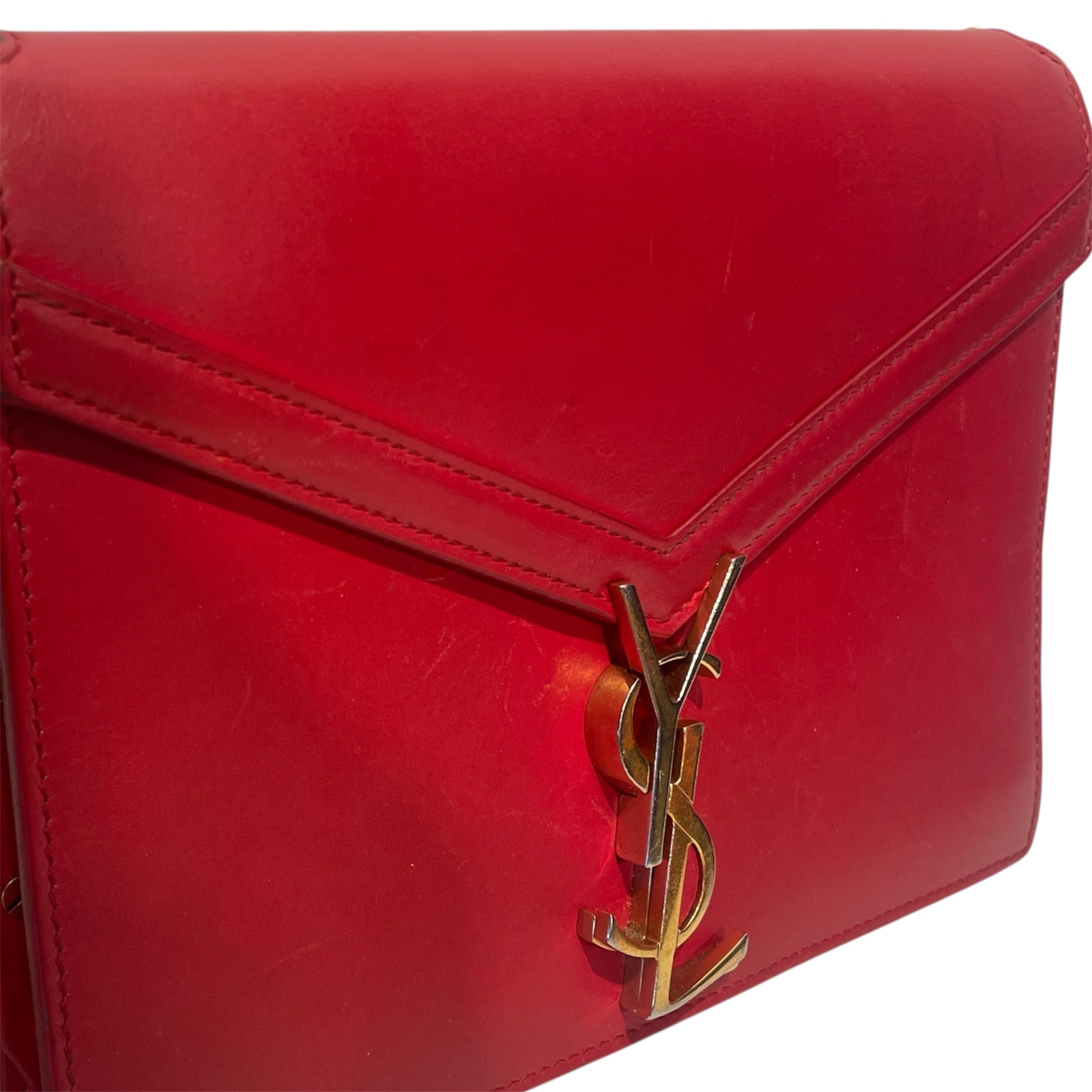 SAINT LAURENT/Cross Body Bag/Leather/RED/GRAIN DE POUDRE view 6