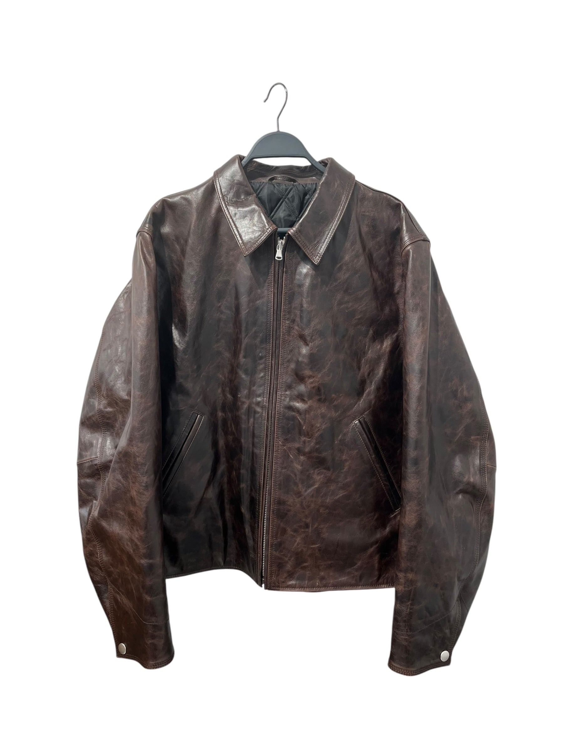 STUSSY/Leather Jkt/XL/Leather/BRW/STUSSY BRWN GARAGE JKT view 1
