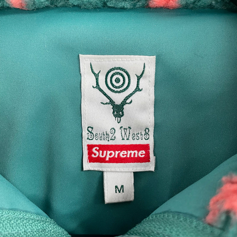Supreme/South2 West8(S2W8)/Fleece Jkt/M/Polyester/GRN/All Over Print/BARBED WIRE PRINT