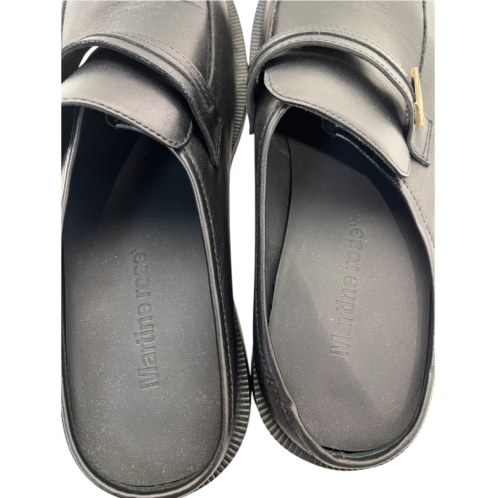 MARTINE ROSE/Loafers/EU 45/Leather/BLK/Bulb Toe Mule view 3