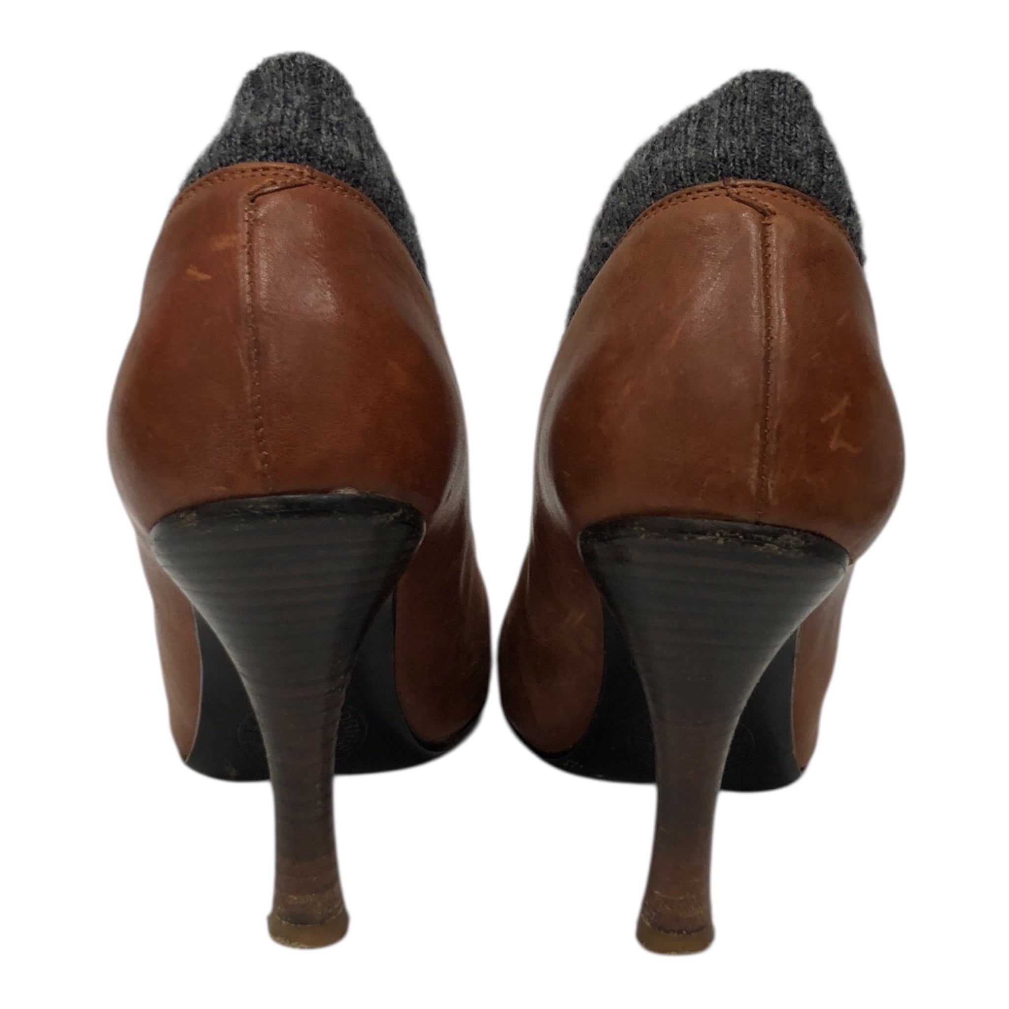 DRIES VAN NOTEN/Heels/US 5.5/Leather/BRW/KNIT ANKLE PIECE view 4