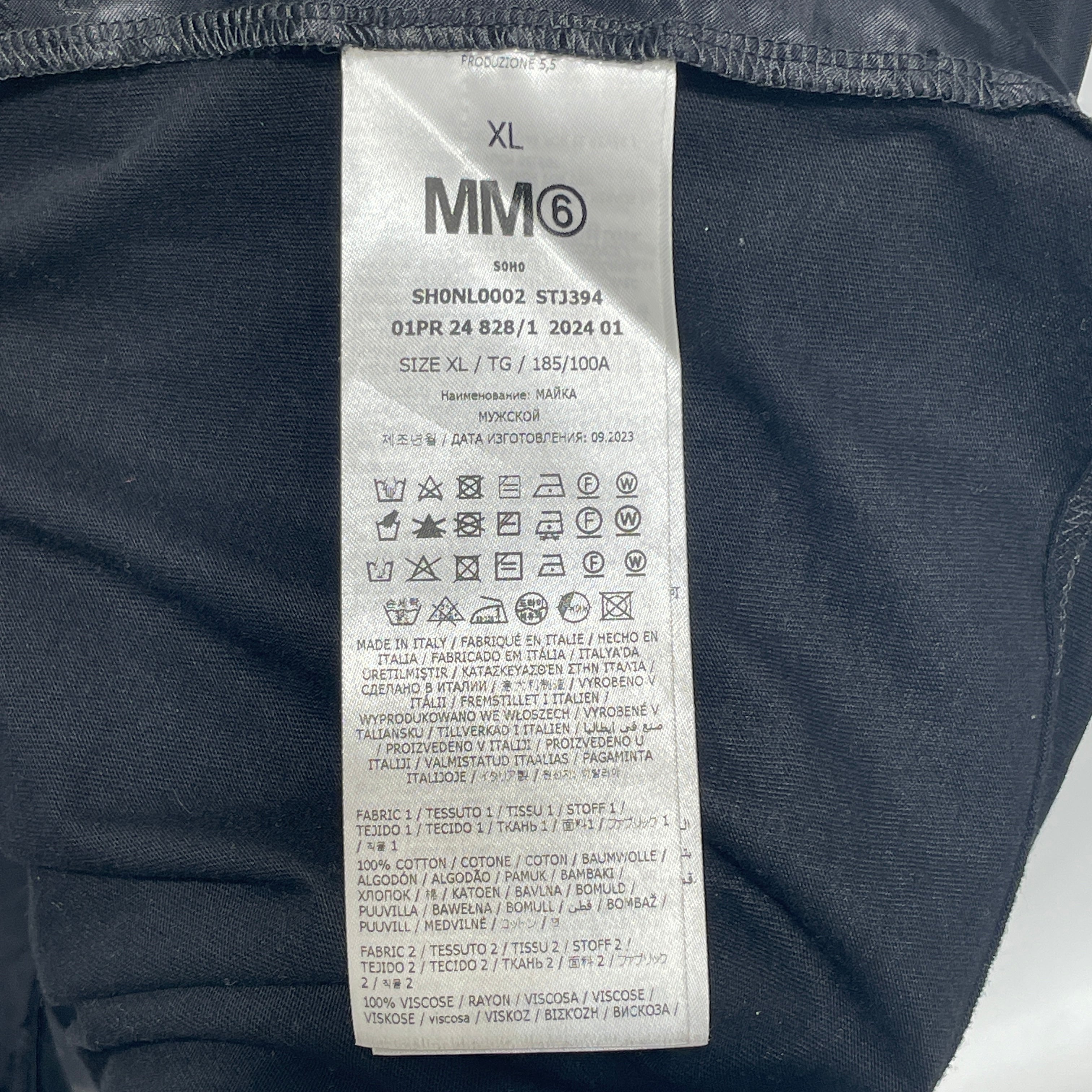Maison Margiela/3|4 T-Shirt/XL/Cotton/BLK/Cut n Sew SL Tee view 4