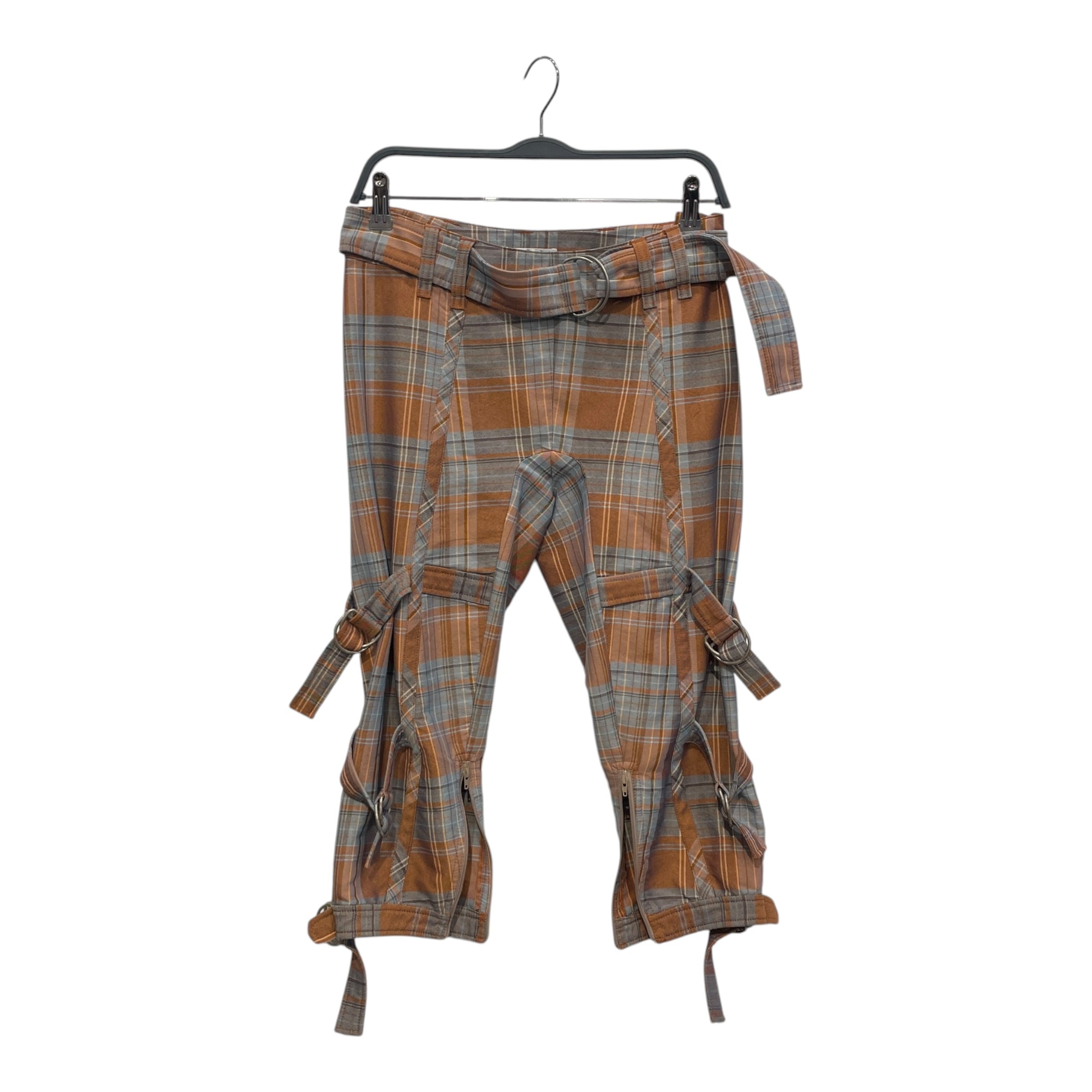 Acne Studios/Cropped Pants/36/Plaid/Cotton/ORN/BONDAGE / BLU + ORG view 1
