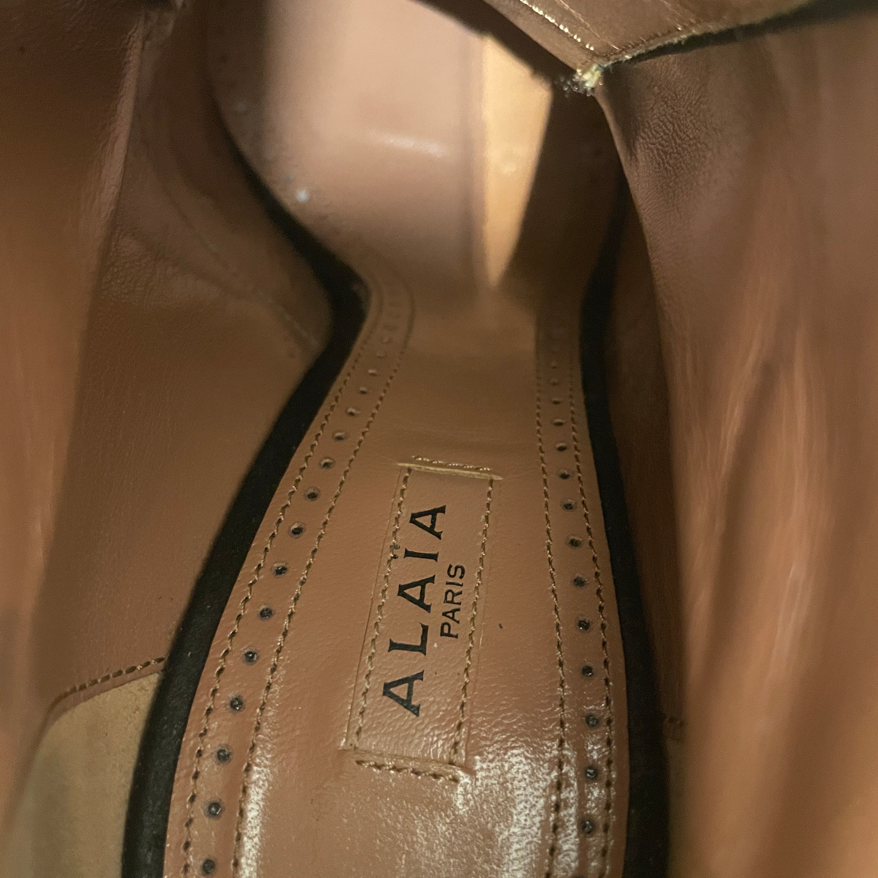 ALAIA/Heels/EU 37.5/Polka dot/Suede/GRY/DERBY HEELS view 6