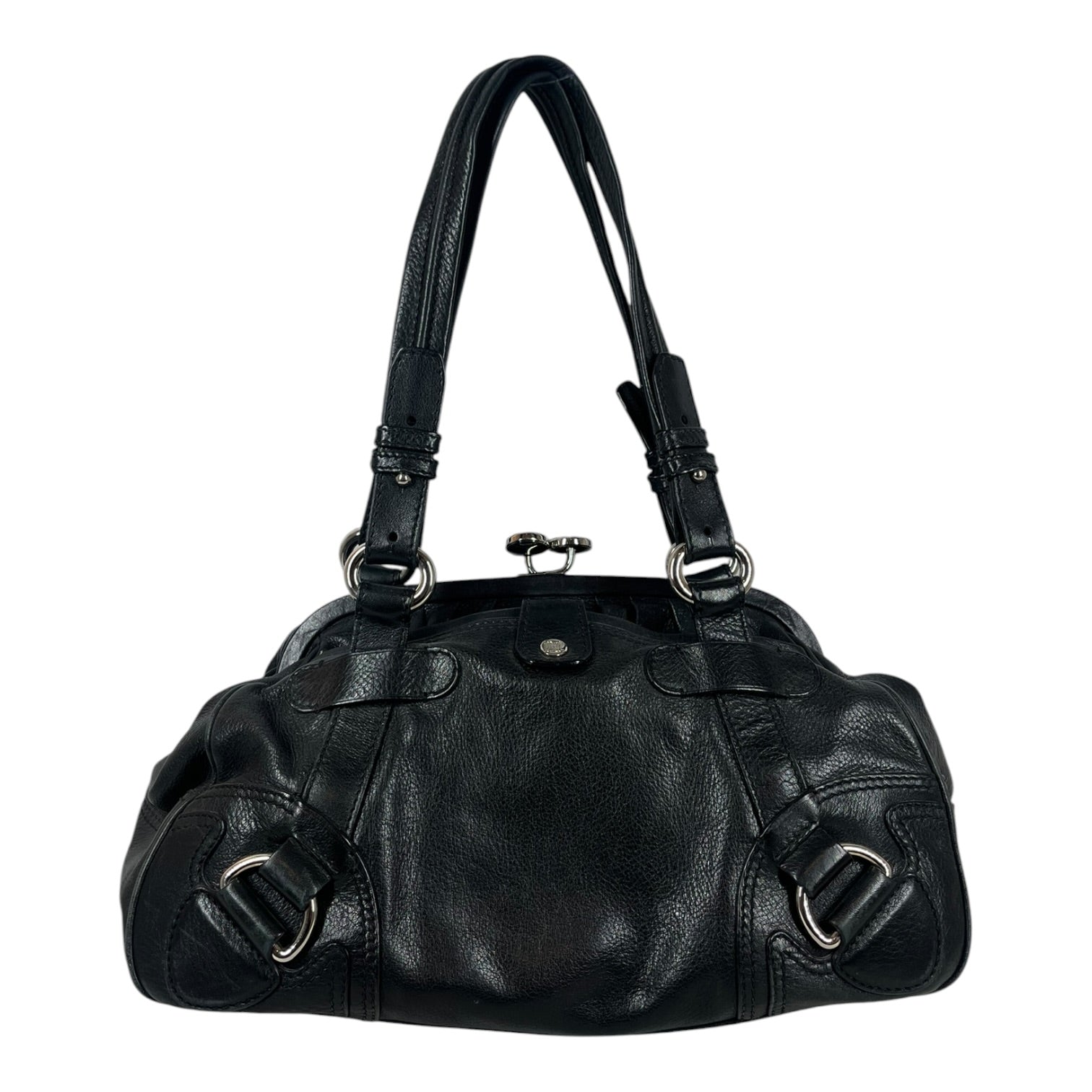 CELINE/Hand Bag/Leather/BLK/Kili kisslock hand bag view 2