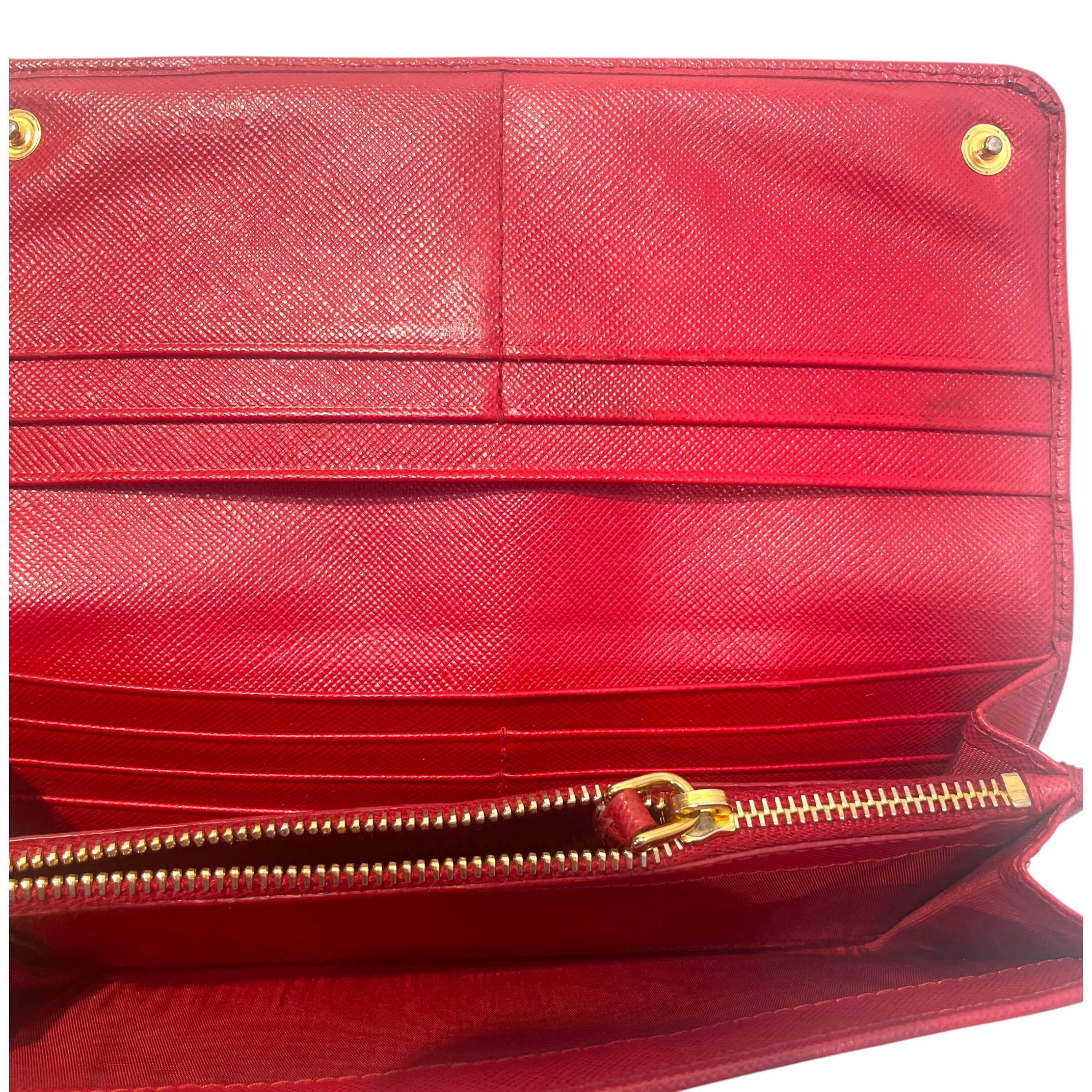 PRADA/Long Wallet/Leather/RED/L's/Saffiano Bow Continental Long view 5