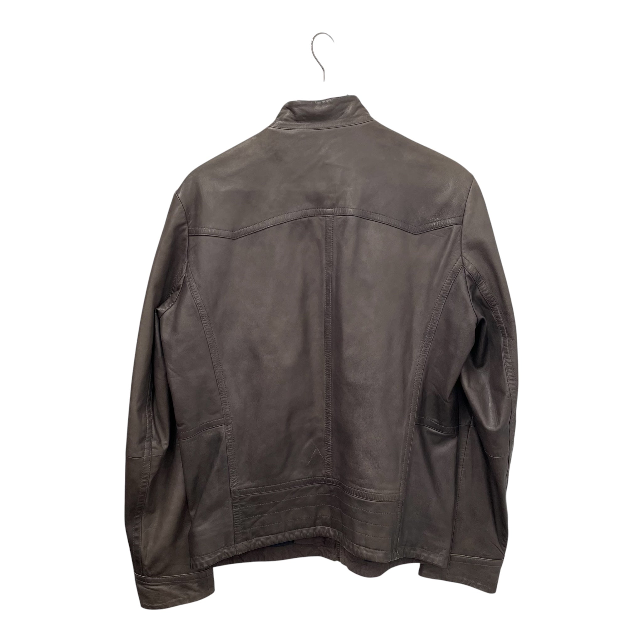 HUGO BOSS/Leather Jkt/L/Leather/GRY/Bronze Hardware view 2