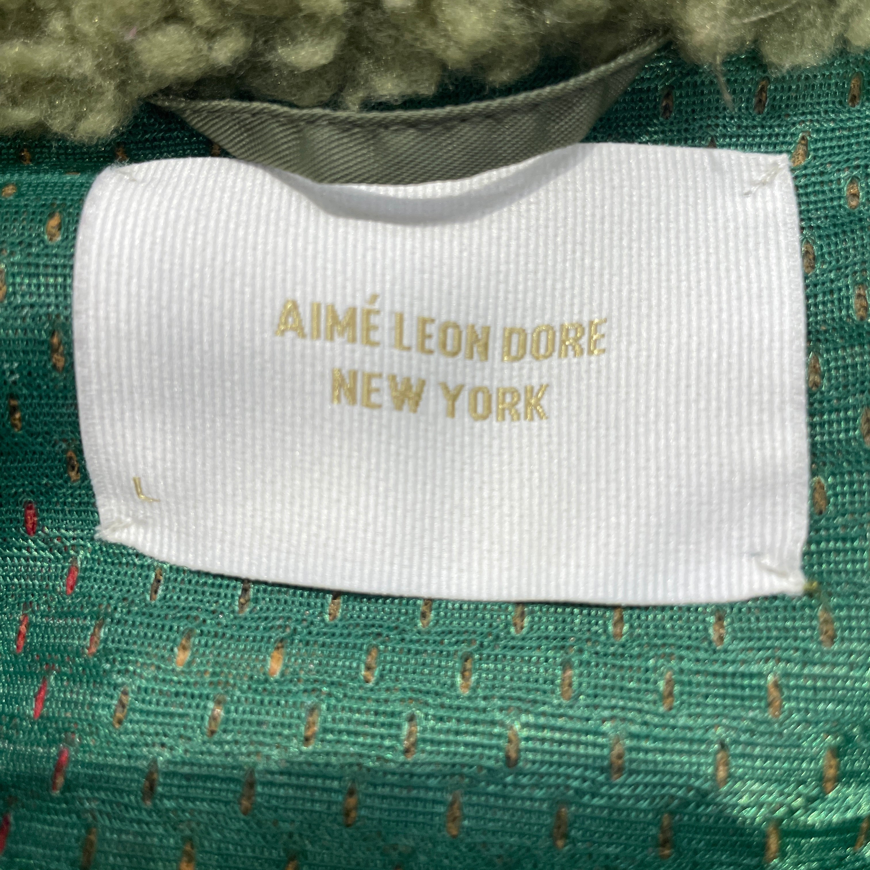 AIME LEON DORE/Fleece Jkt/L/Polyester/GRN/Graphic/VILLAGE FLEECE OLIVE GREEN view 4