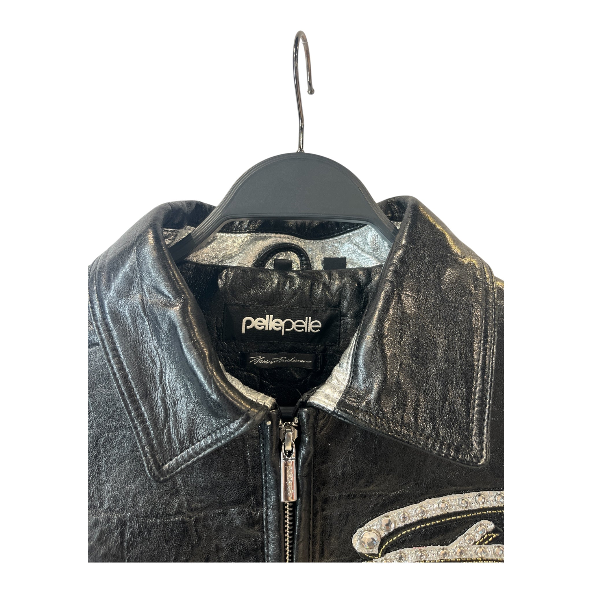 Pelle Pelle/Leather Jkt/10/Leather/BLK/Single Breasted/MARC BUCHANAN RHINESTONE view 3