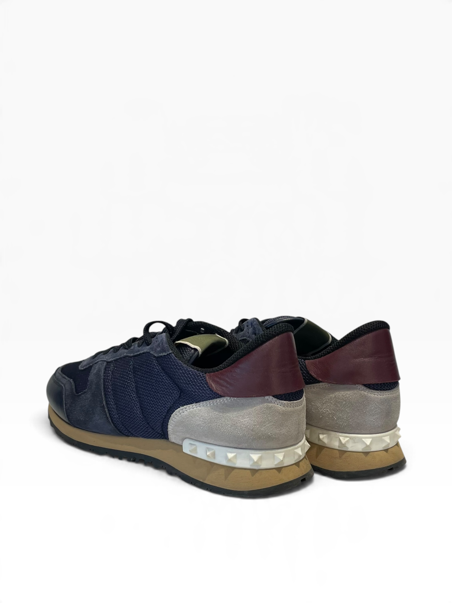 VALENTINO/Low-Sneakers/EU 44/Cotton/NVY/rockstud mesh view 2