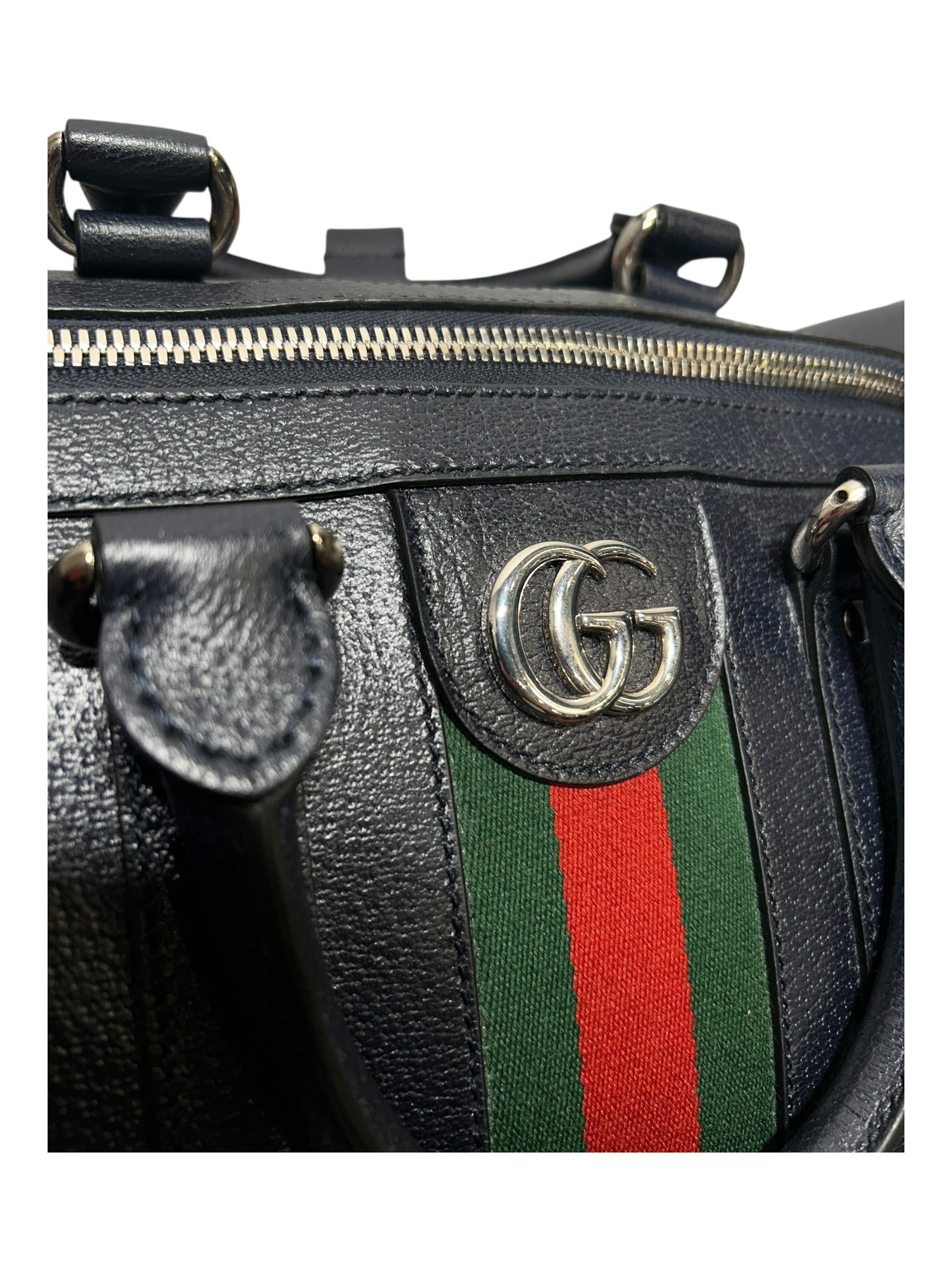 GUCCI/Luggage/Leather/NVY/SAVOY WEB DUFFLE / SLV GG view 3