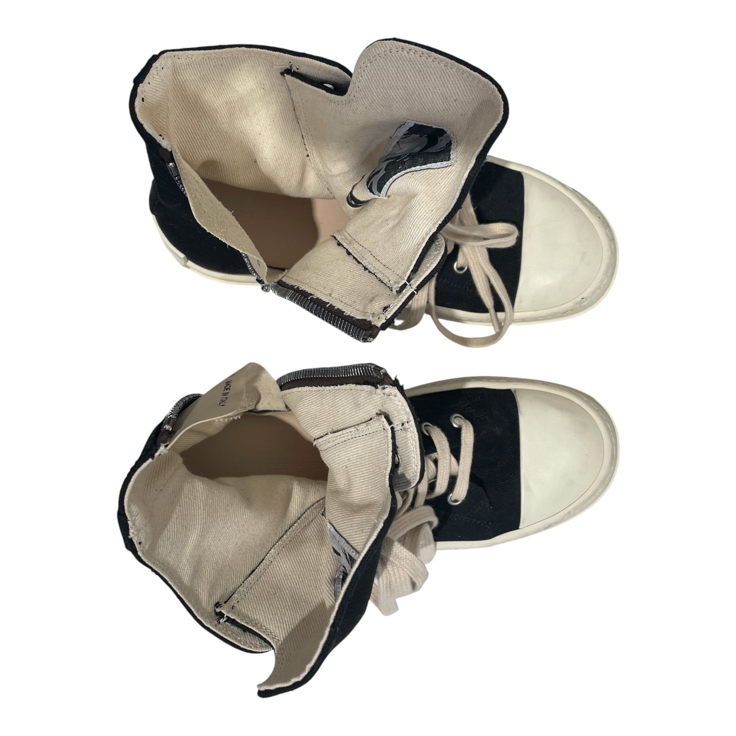 RICK OWENS DRKSHDW/Hi-Sneakers/EU 38/Cotton/BLK/Side Zip Ramones view 4