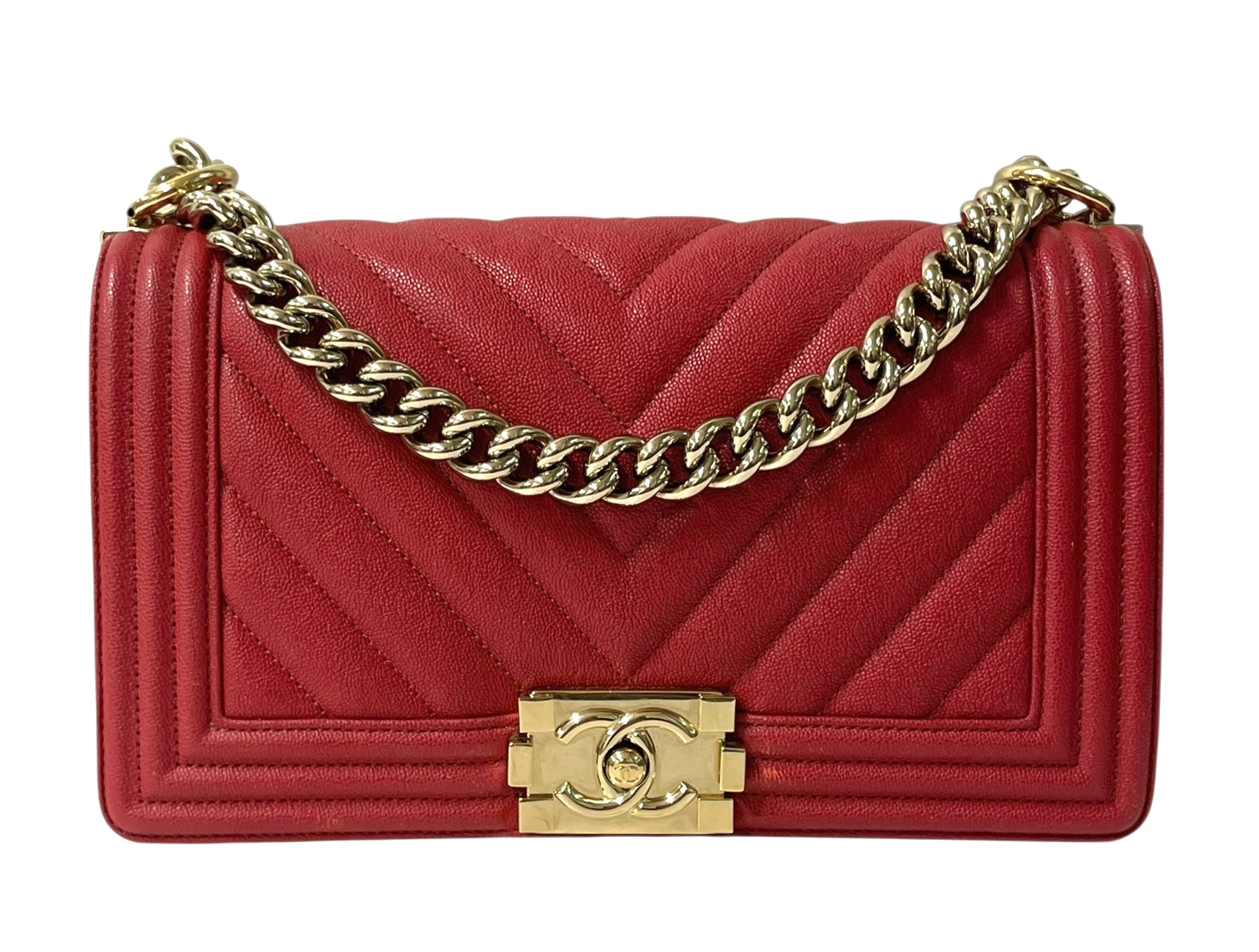 CHANEL/Hand Bag/Leather/RED/CHEVRON 30383448 view 6