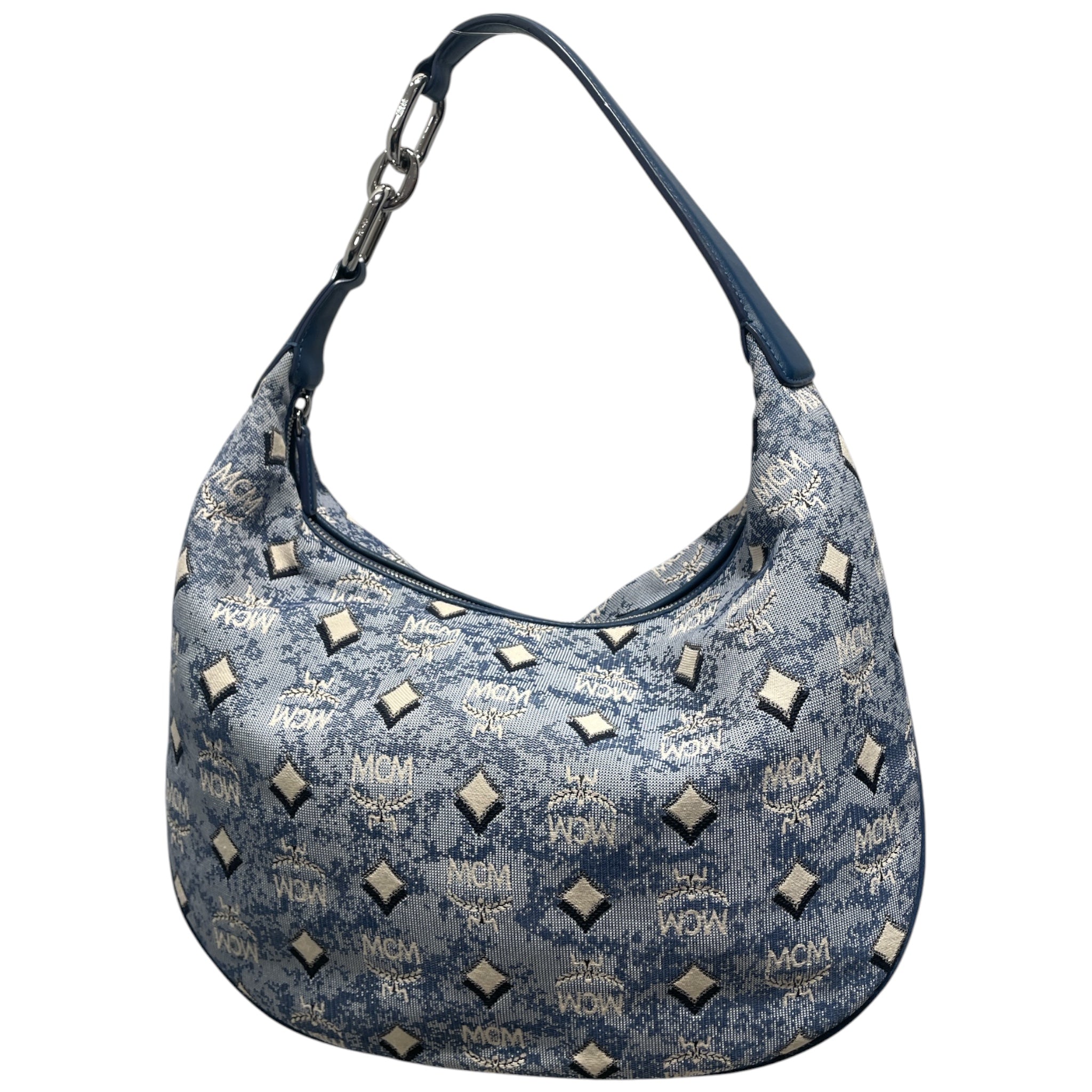 MCM/Hand Bag/Monogram/Cotton/IDG/Denim blue hobo view 2