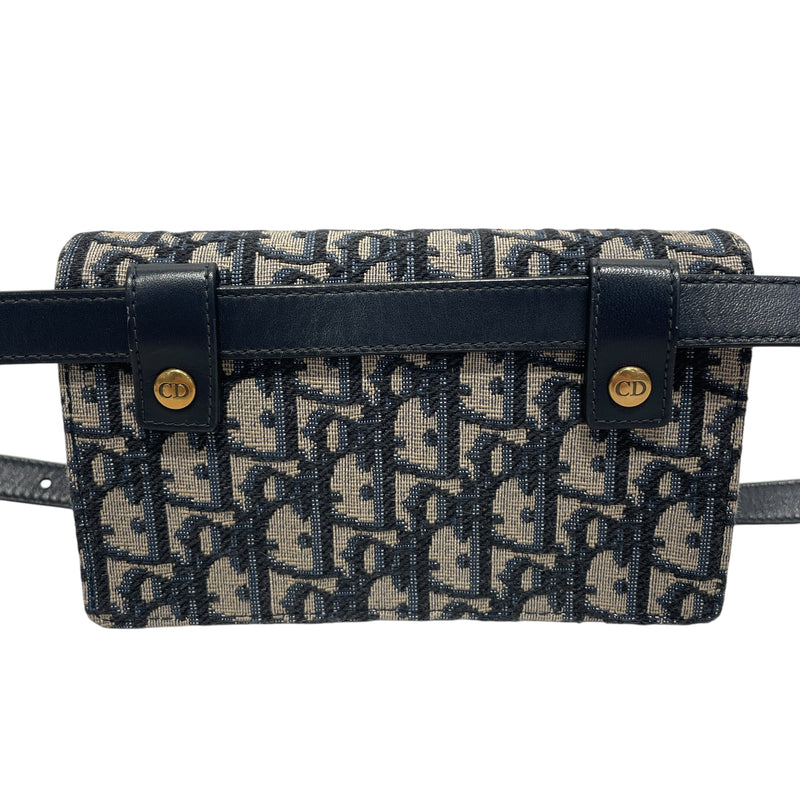 Christian Dior/Fanny Pack/Monogram/NVY/Saddle Belt Bag