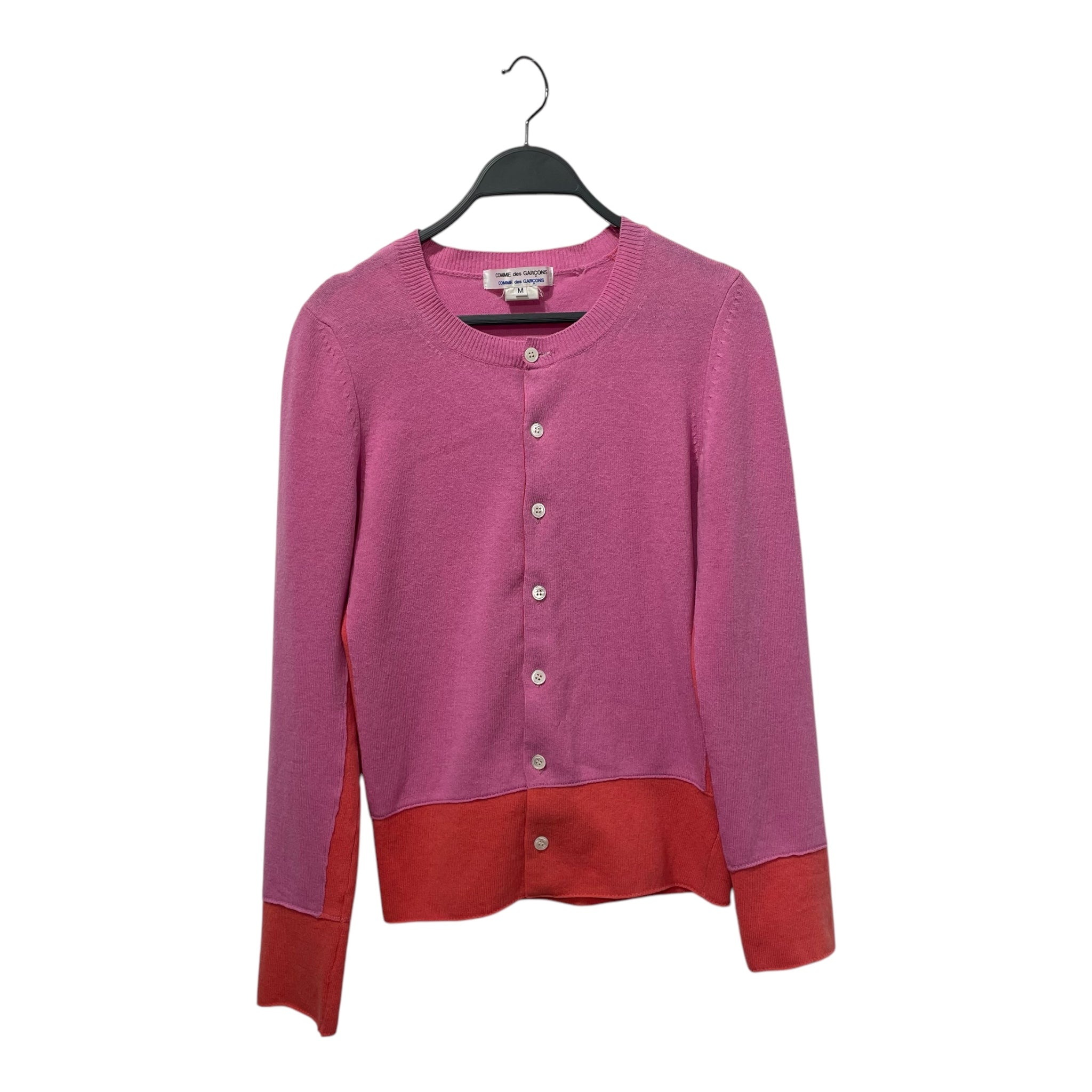 COMME des GARCONS COMME des GARCONS/Cardigan/M/Border/Wool/PNK/ view 1