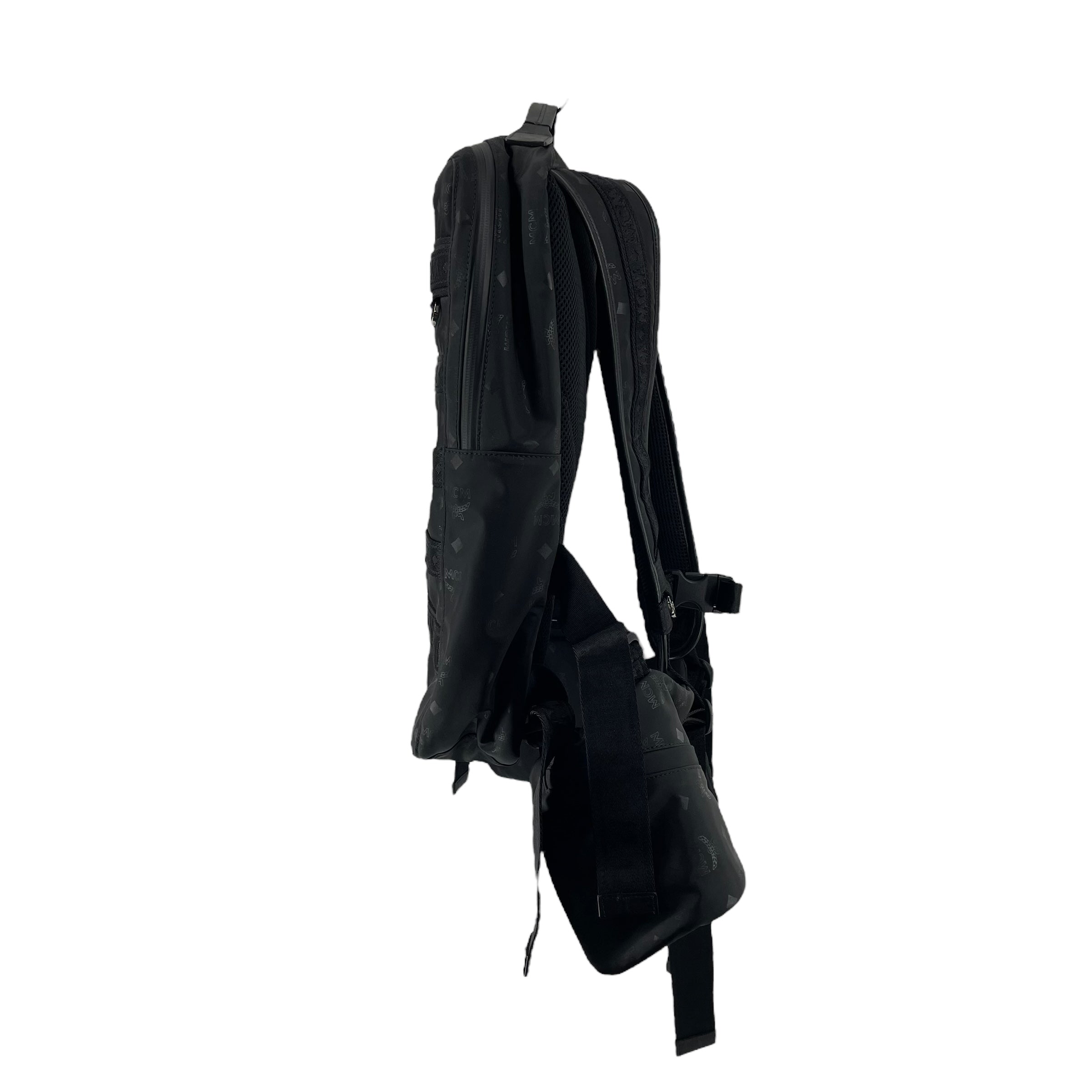 MCM/Backpack/Monogram/Nylon/BLK/2 EXTRA POUCH ON STRAPS view 3