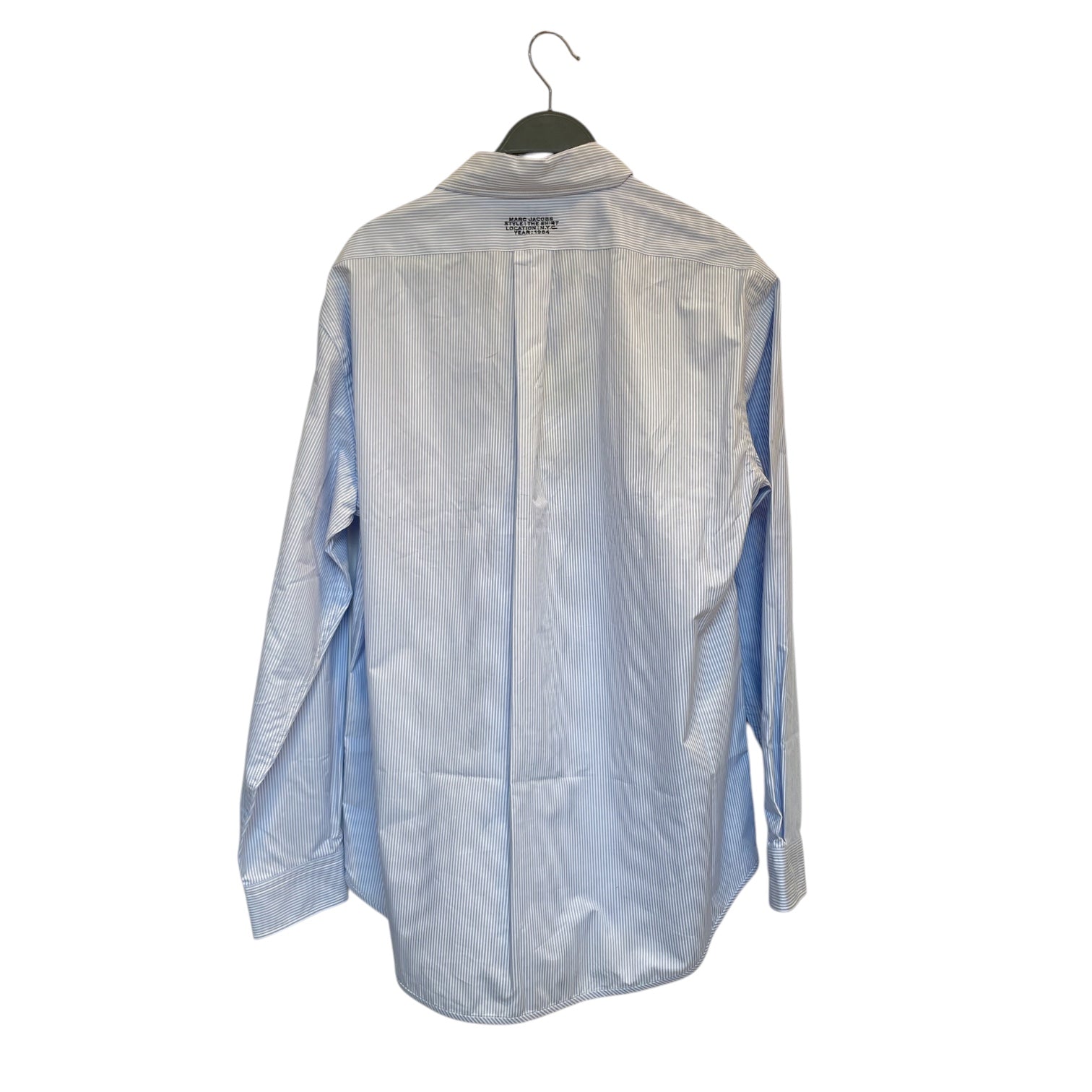 MARC JACOBS/LS Shirt/S/Cotton/BLU/Stripe/THE SHIRT/BLK embrodiery text view 2