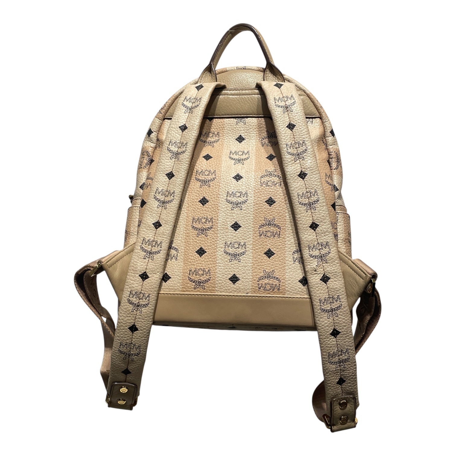 MCM/Backpack/All Over Print/Leather/KHK/ view 2