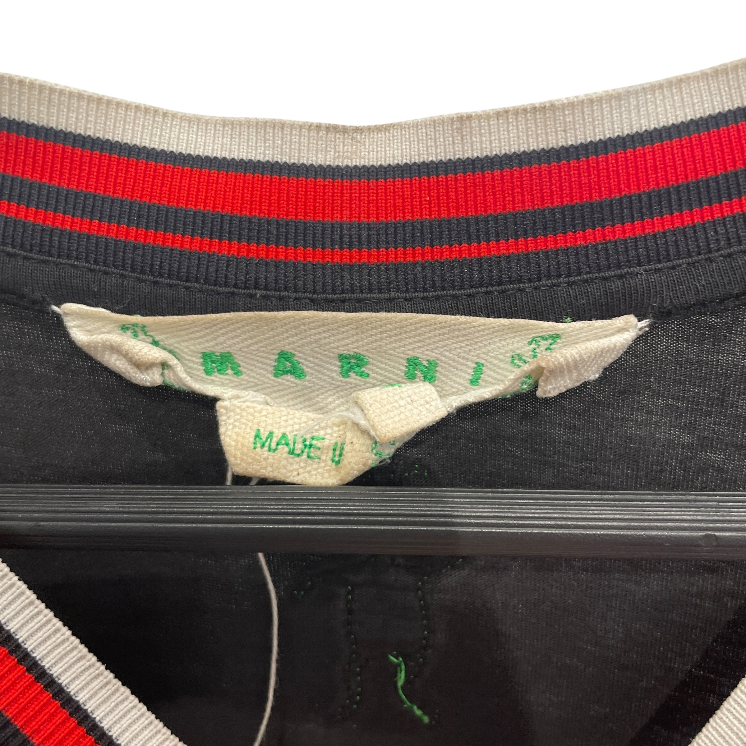 MARNI/LS T-Shirt/50/Cotton/BLK/GRN BUNNY PATCH ON BACK OF NEK view 4