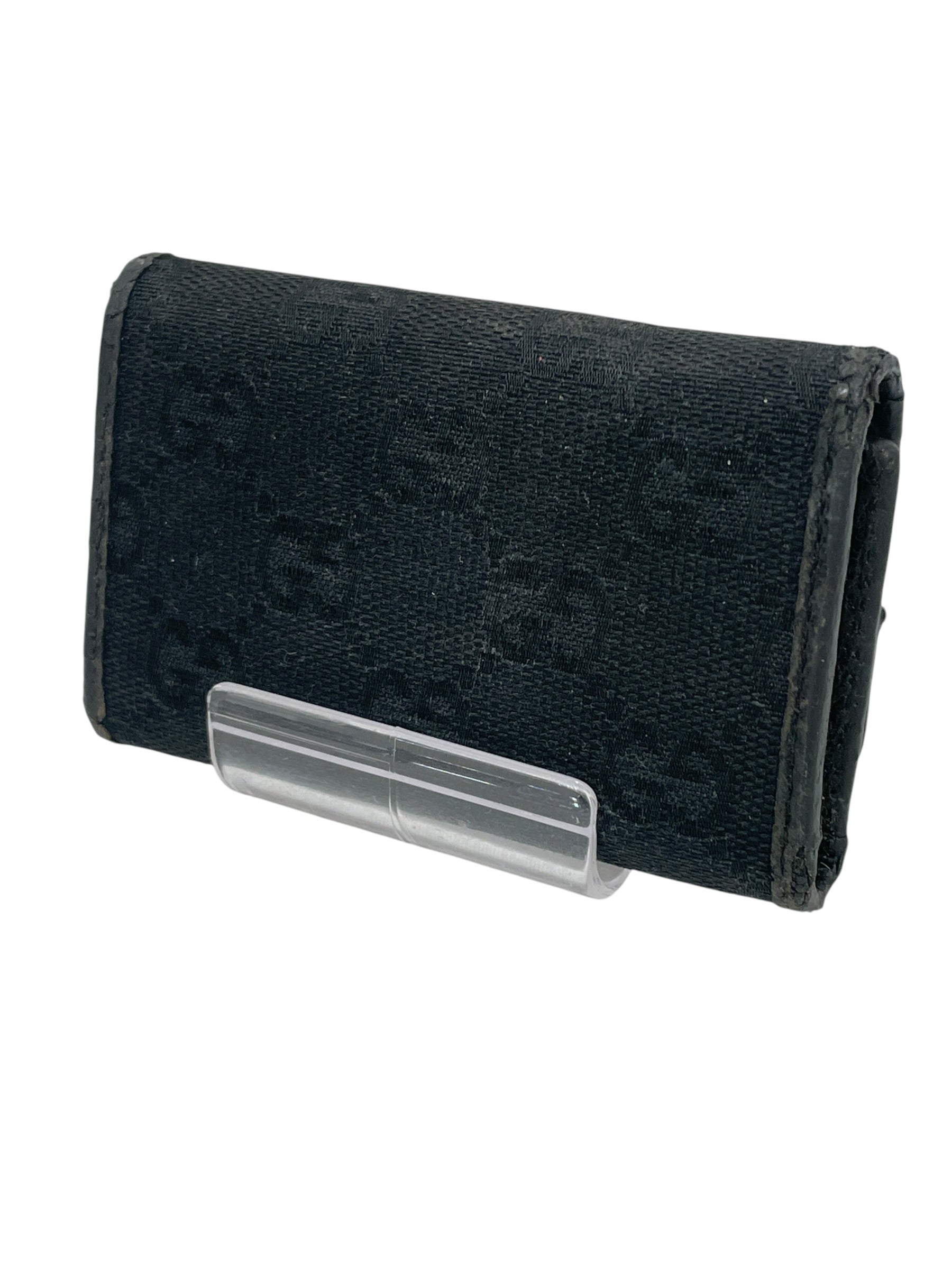 GUCCI/Key Case/Monogram/Leather/BLK/L's/GG Canvas 6-Key view 2