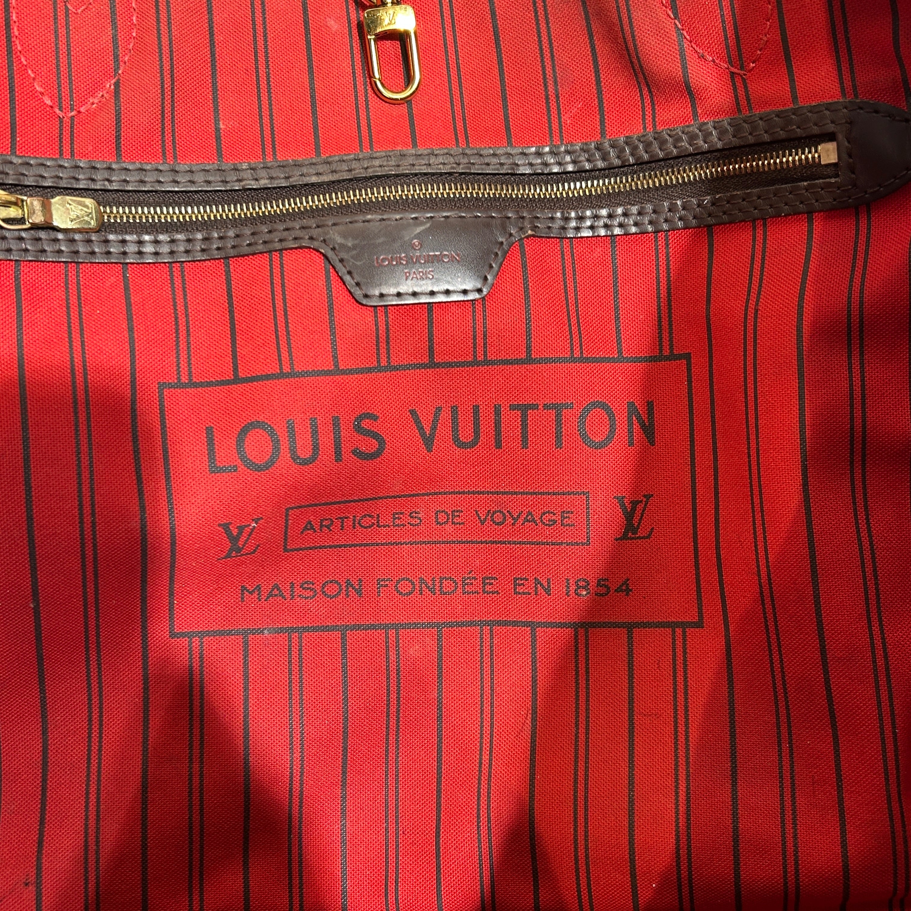 LOUIS VUITTON/Tote Bag/All Over Print/Leather/BRW/DAMIER EBENE NEVERFULL view 9