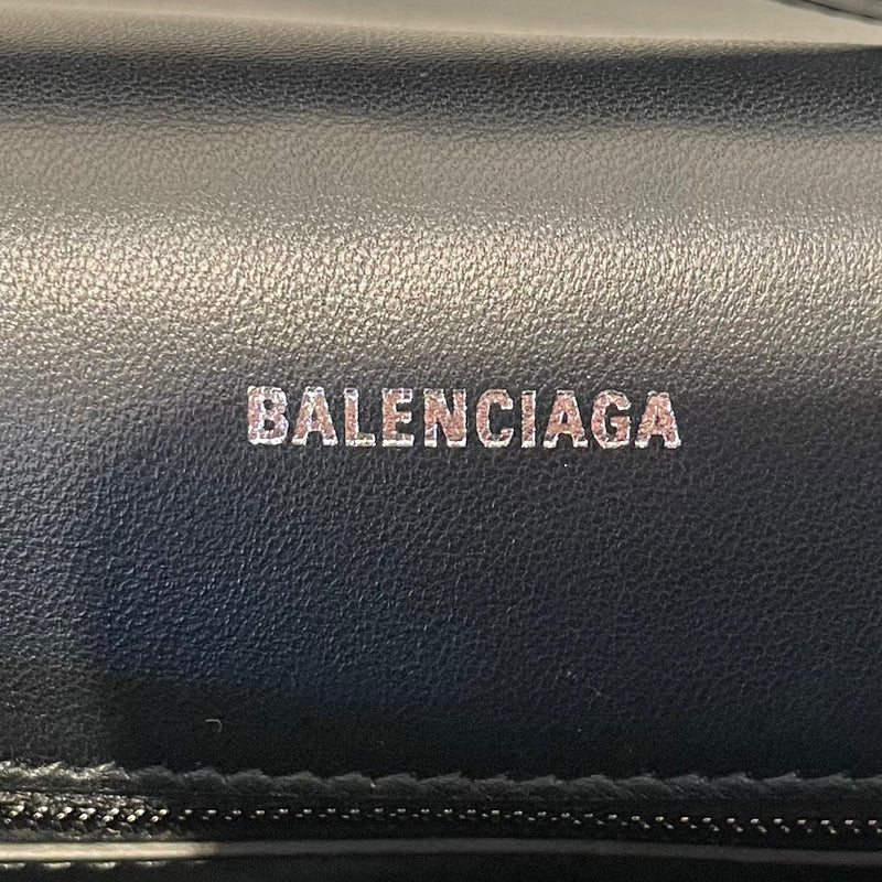 BALENCIAGA/Cross Body Bag/L/Leather/BLK/HOURGLASS