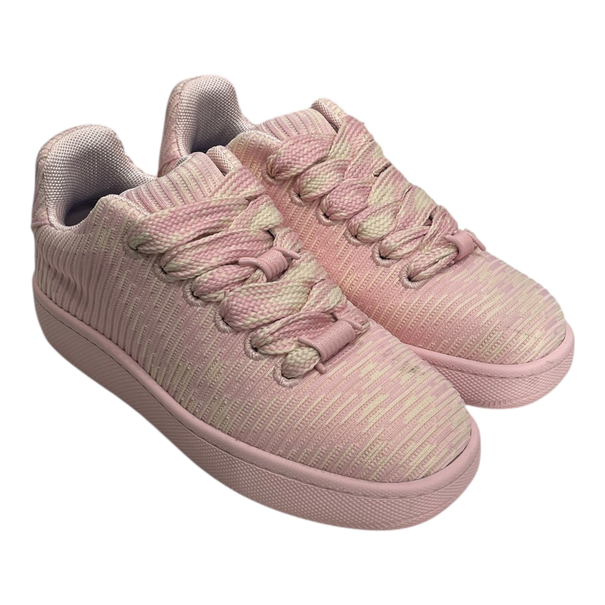 BURBERRY/Low-Sneakers/EU 39/Stripe/Cotton/PNK/PINK/WHT WIDE BRAIDED LACES view 1