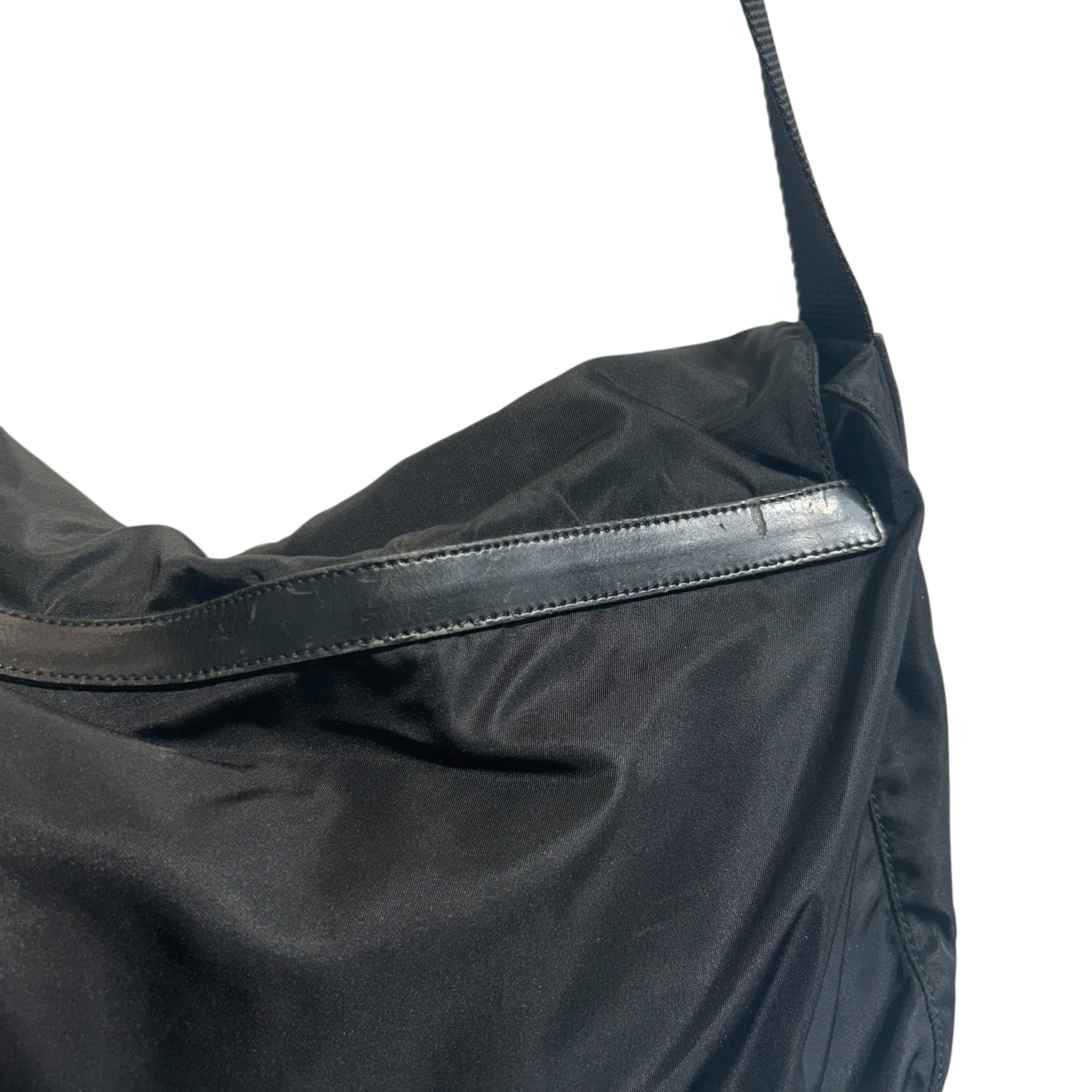 PRADA/Cross Body Bag/Nylon/BLK/TESSUTO MESSENGER BAG/BUCKLES view 7