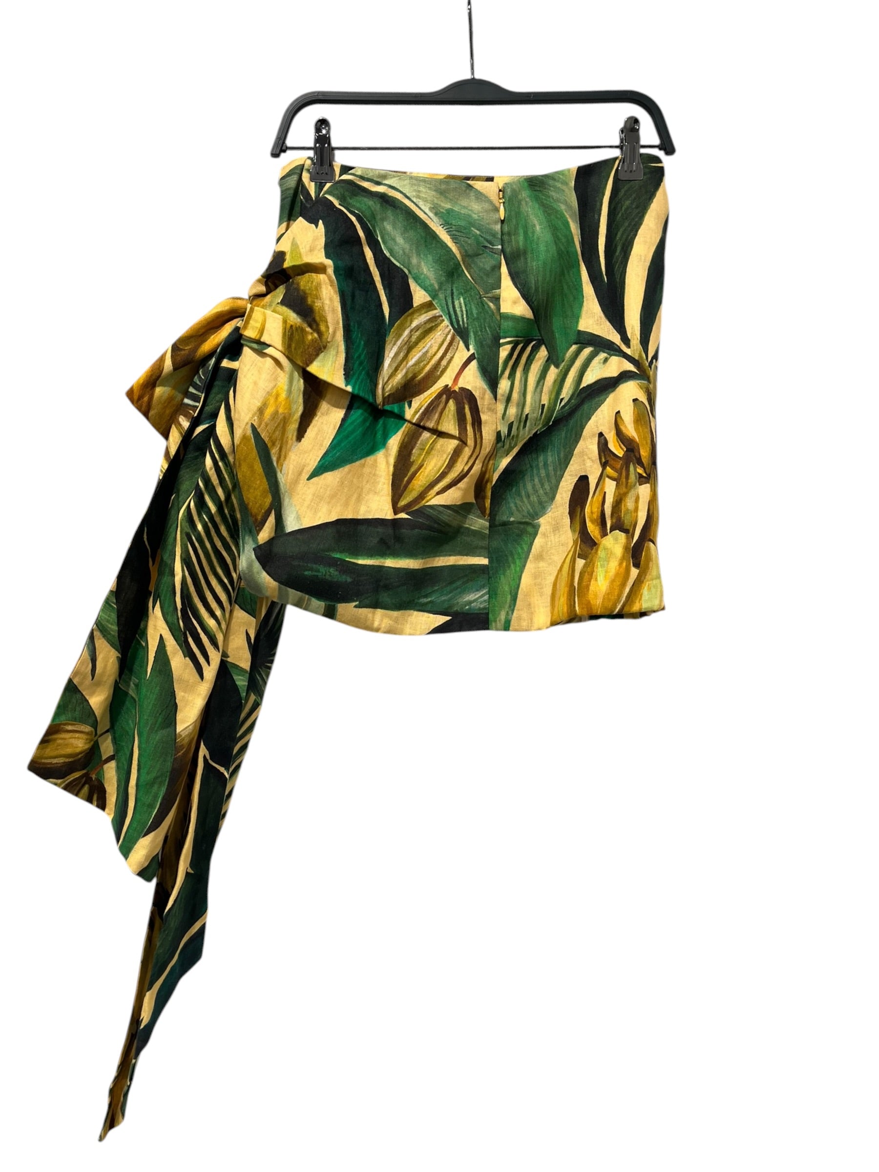 FARM Rio/Skirt/S/Floral Pattern/Linen/YEL/BOW LINEN SKIRT view 2