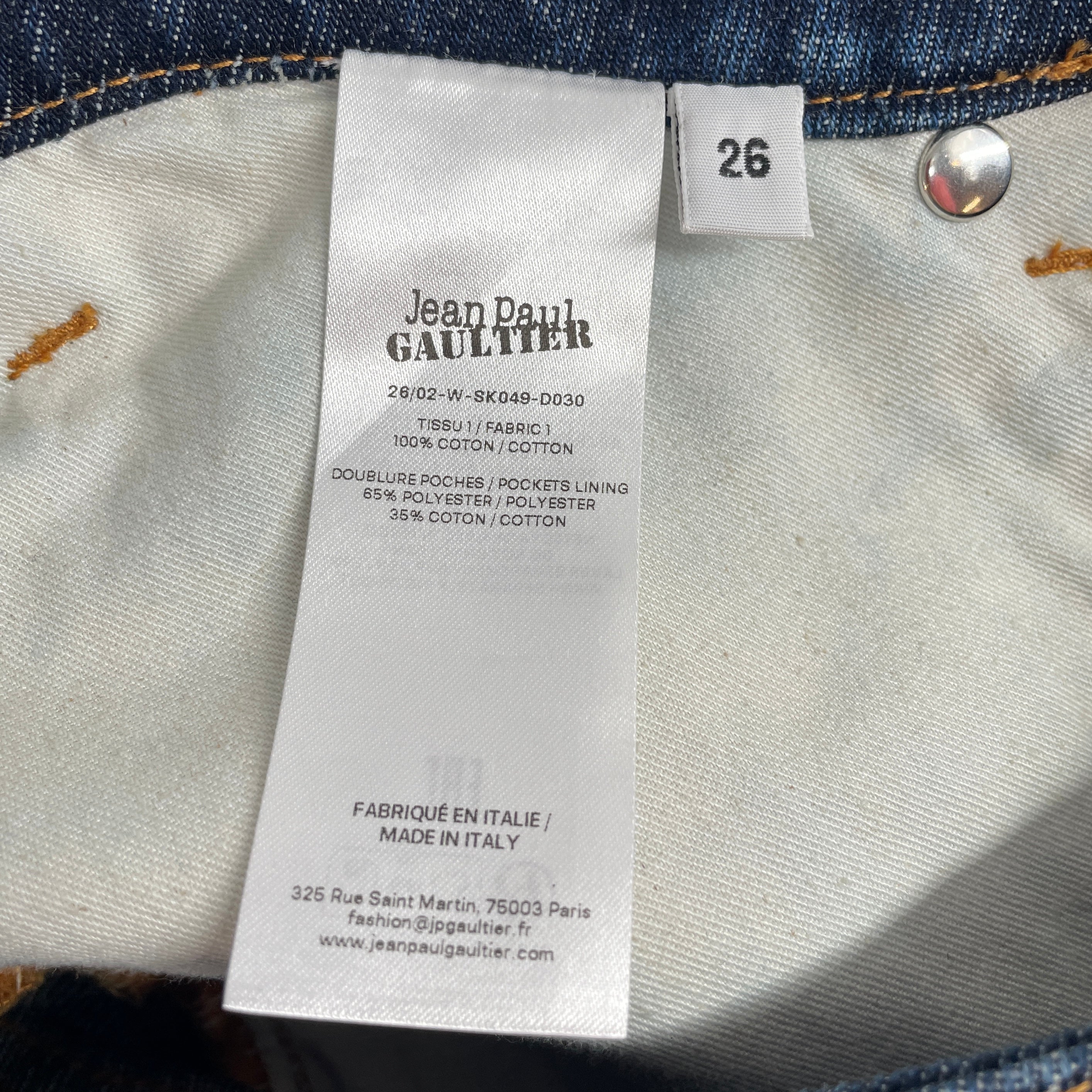 Jean Paul Gaultier/Skirt/26/Denim/NVY/Mini Length/THE CURVED WAIST MINI view 4