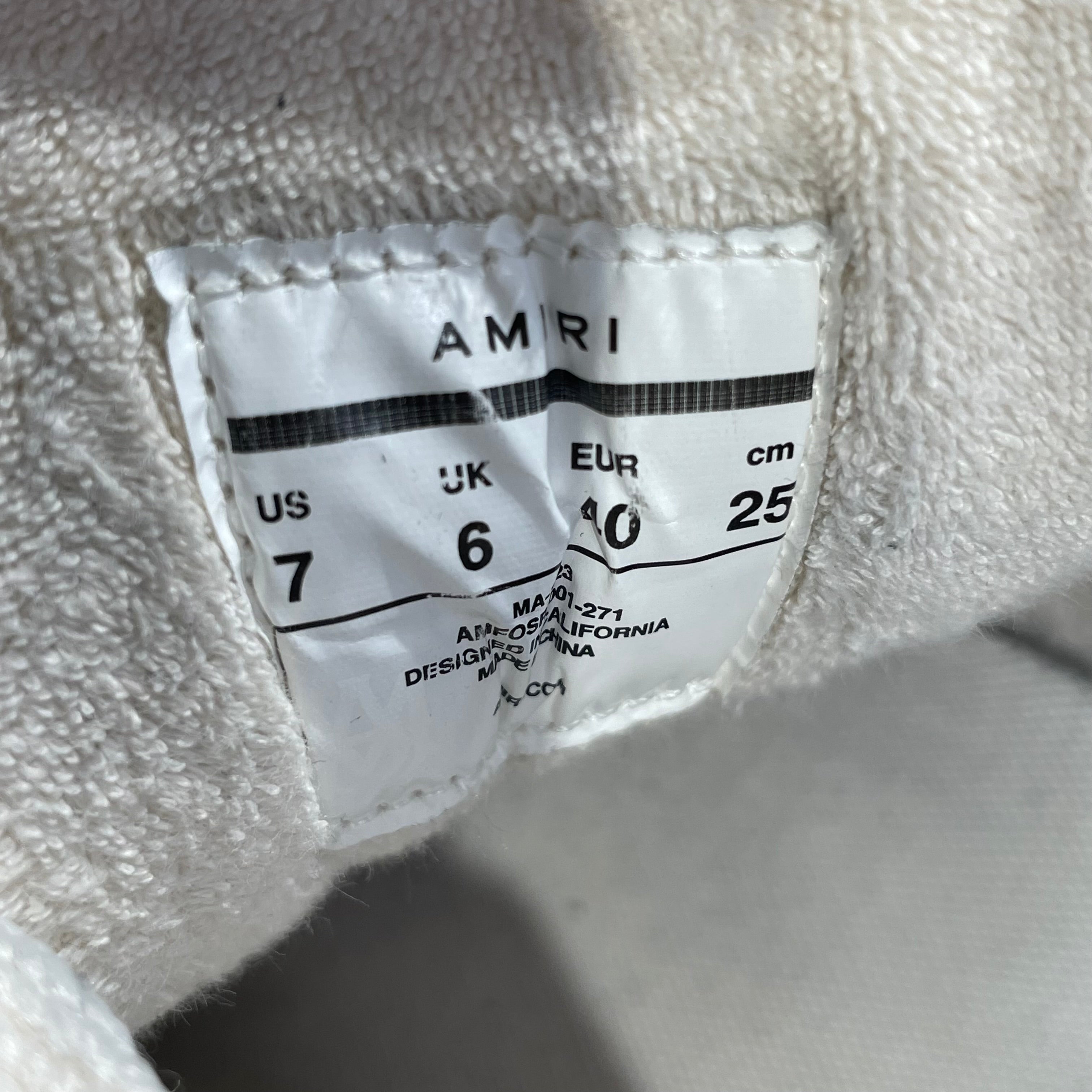 AMIRI/Low-Sneakers/US 7/Cotton/WHT/MA-1 view 8