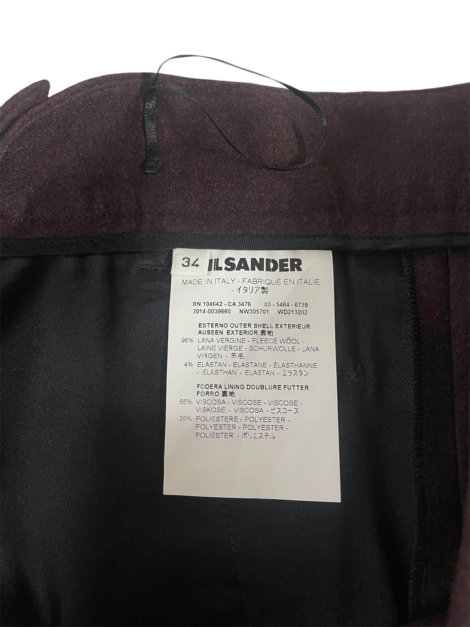 JIL SANDER/Straight Pants/34/Wool/BRD/RN 14642 2014 view 5