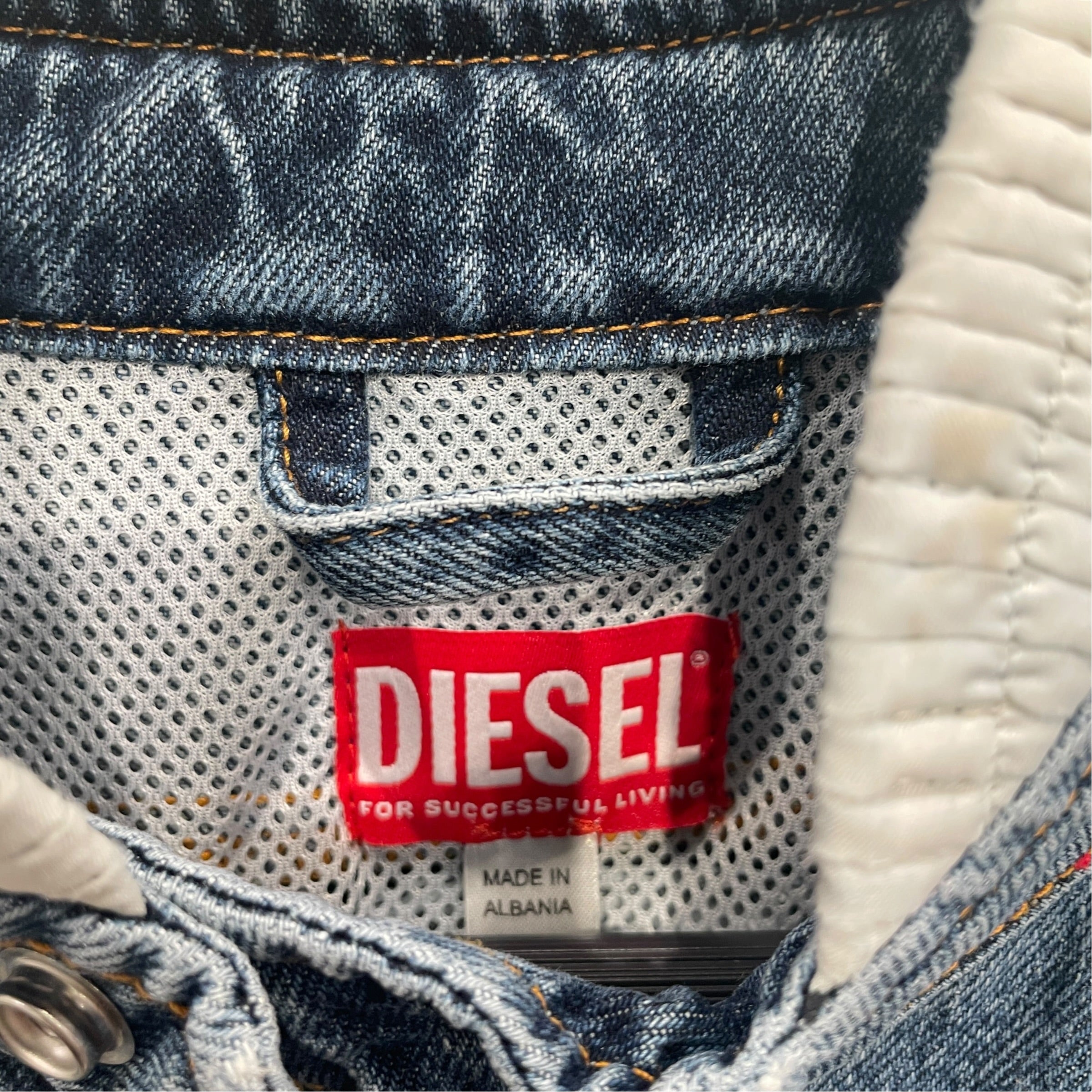 DIESEL/Denim Jkt/S/Cotton/BLU/ORG DETAIL / QUILTED SLEEVES view 2