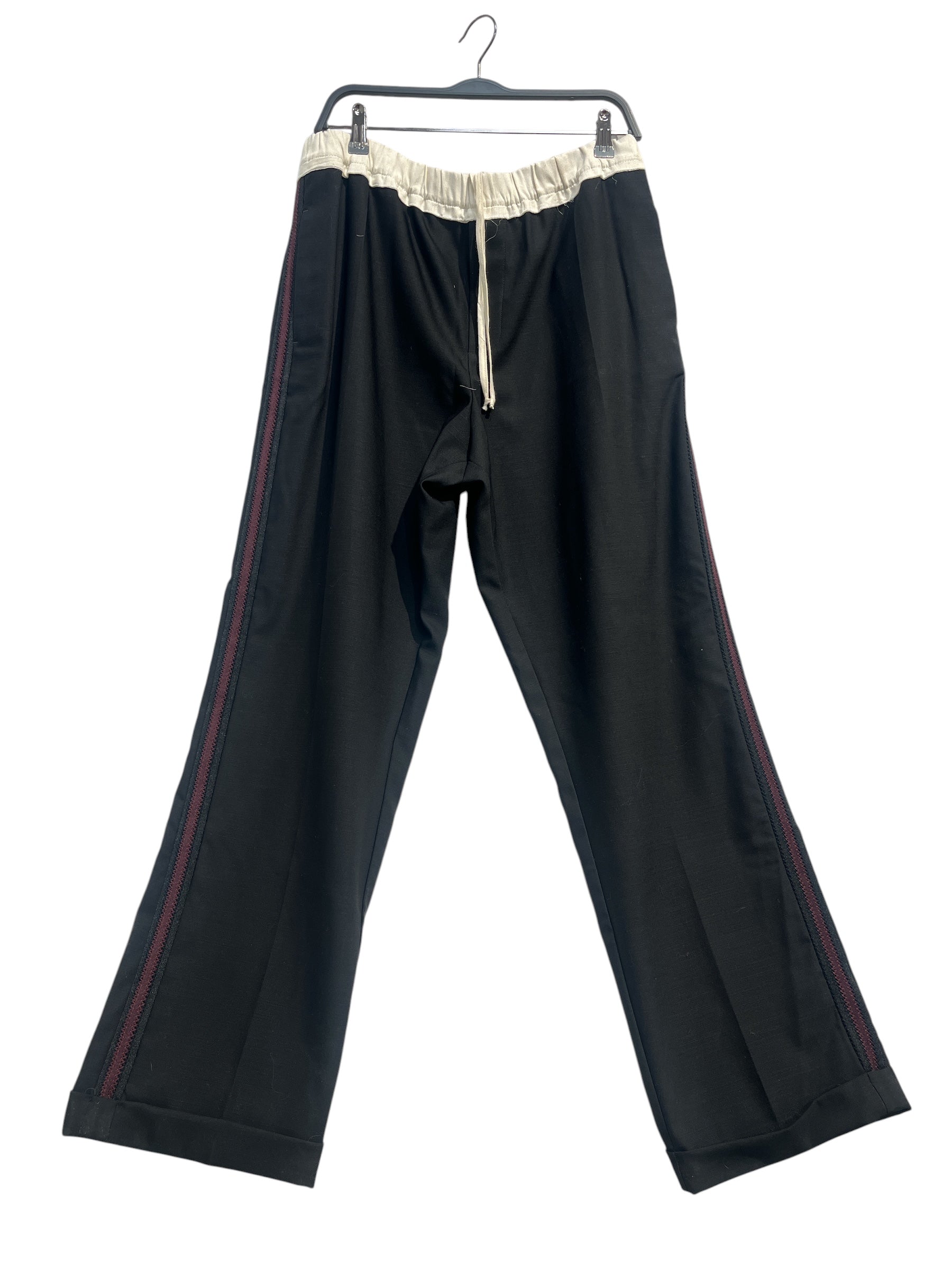 WALES BONNER/Slacks/52/Silk/BLK/FLIP OVER BAGGY PANT view 1