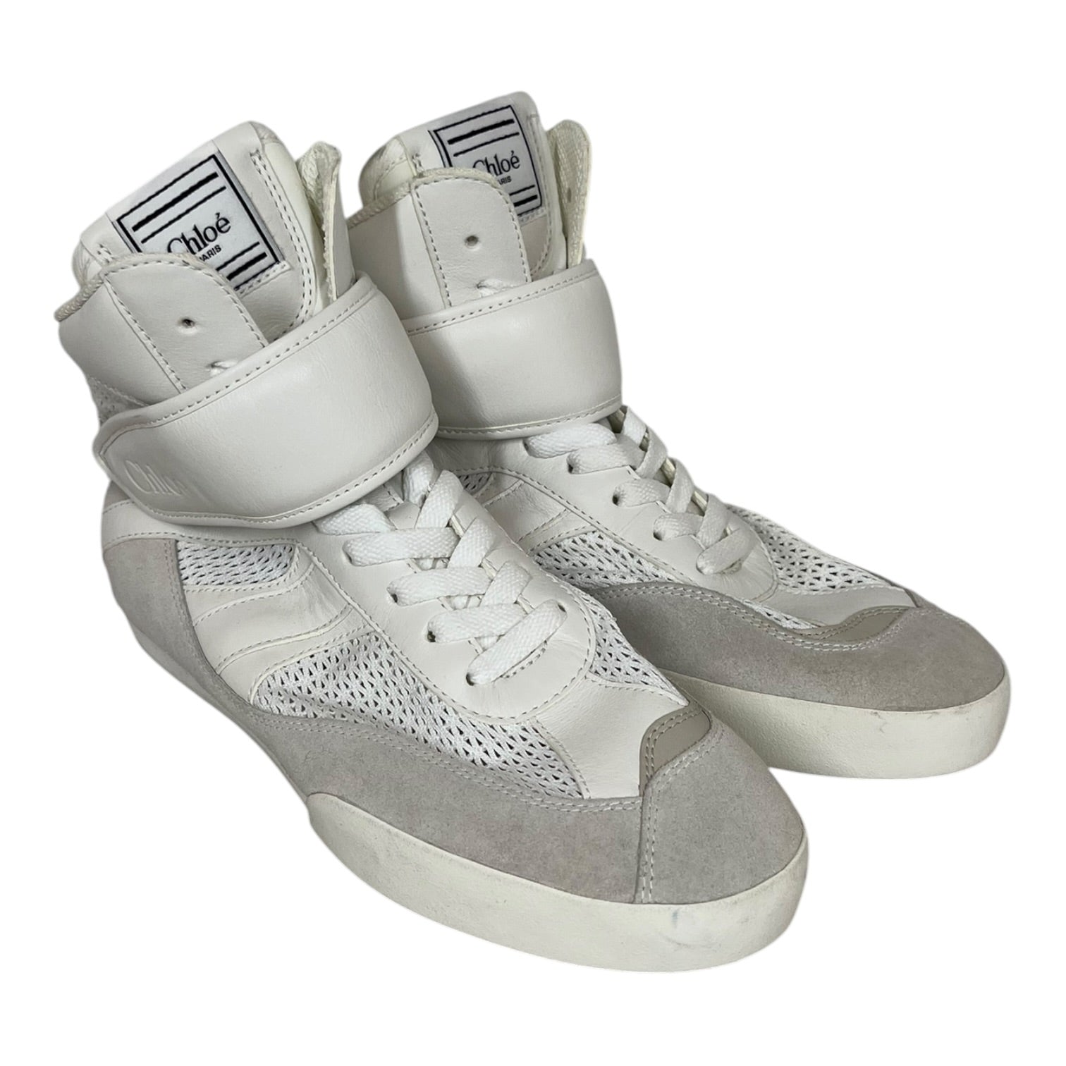 Chloe/Hi-Sneakers/US 6/Cotton/WHT/BOXING SHOES view 1