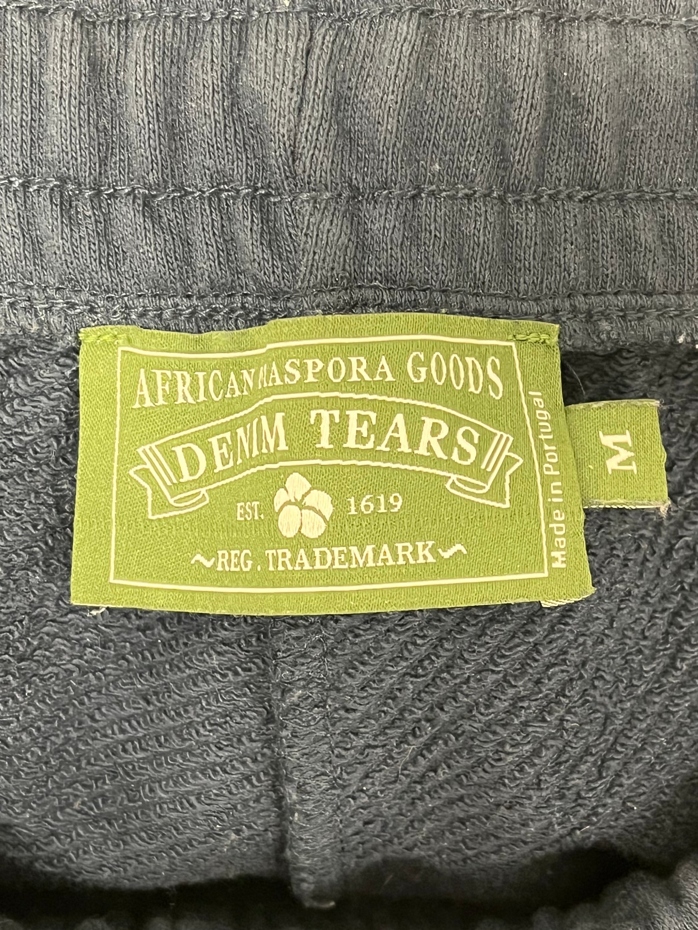 DENIM TEARS/Pants/M/Cotton/NVY/Joggers/All Over Print/navy classic logo view 4