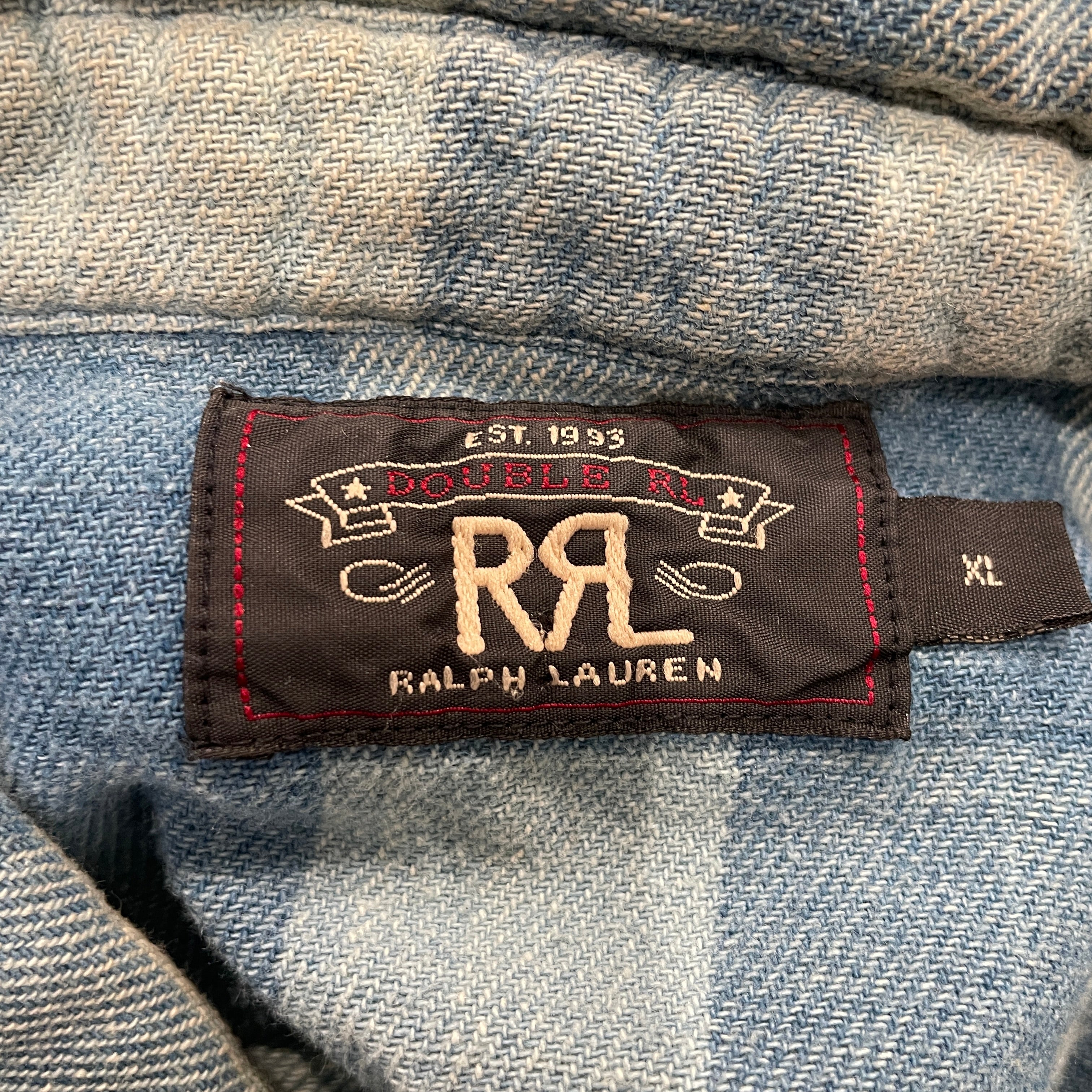 RRL/LS Shirt/XL/Cotton/BLU/PLAID BUTTON DOWN view 3