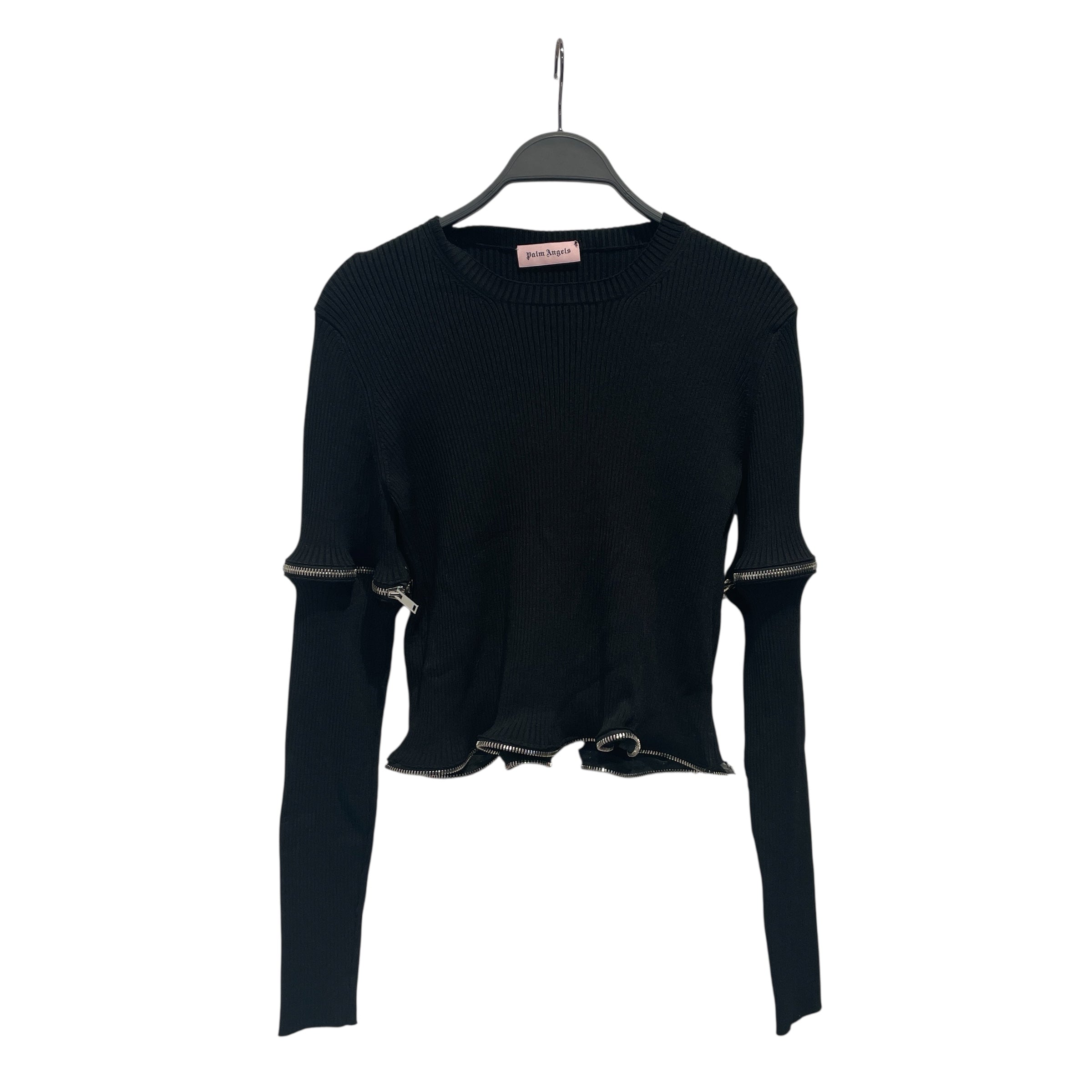 Palm Angels/Sweater/BLK/ZIPPER SWEATER view 1