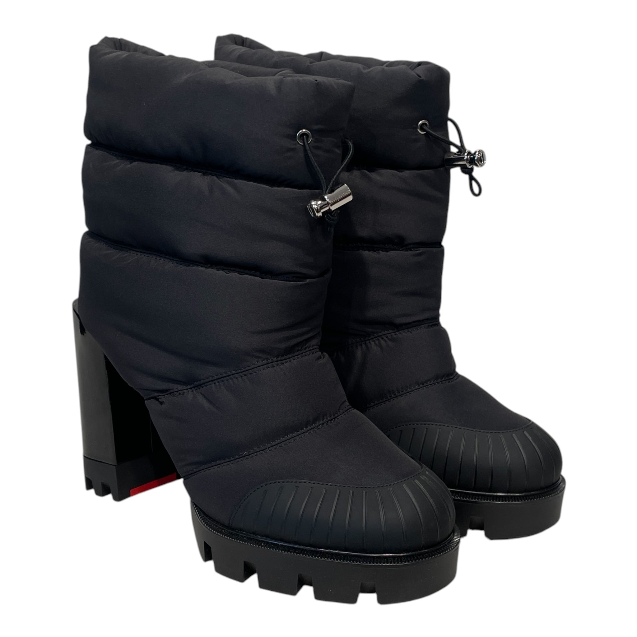 Christian Louboutin/Boots/EU 38/Nylon/BLK/ORIONA LUG 100 NYLON LACE UP view 1