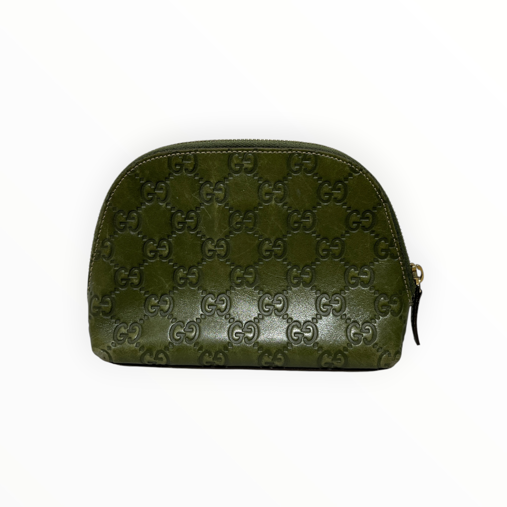 GUCCI/Clutch Bag/Monogram/Leather/GRN/MAKEUP BAG view 2